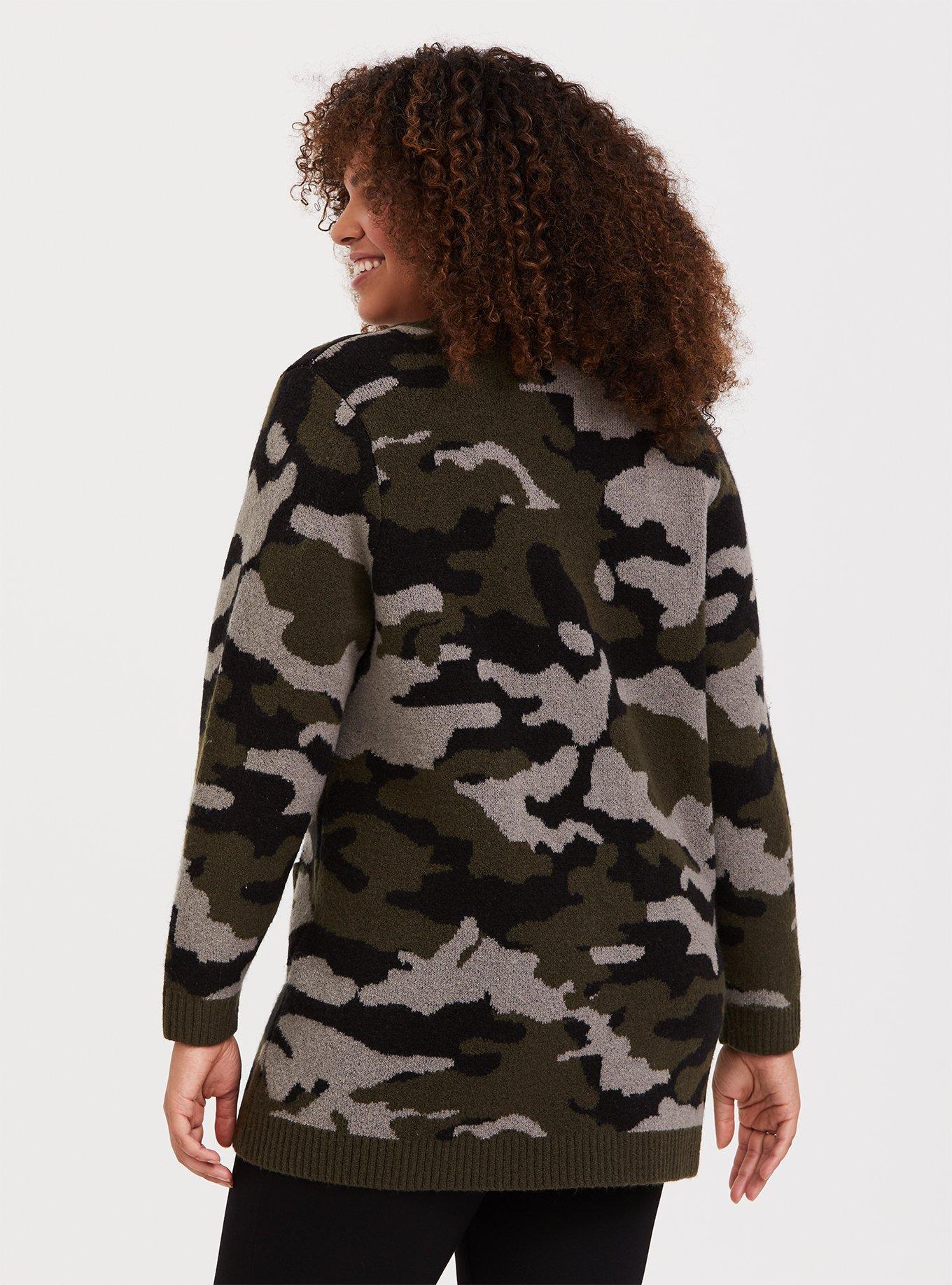 Oversized camo clearance cardigan