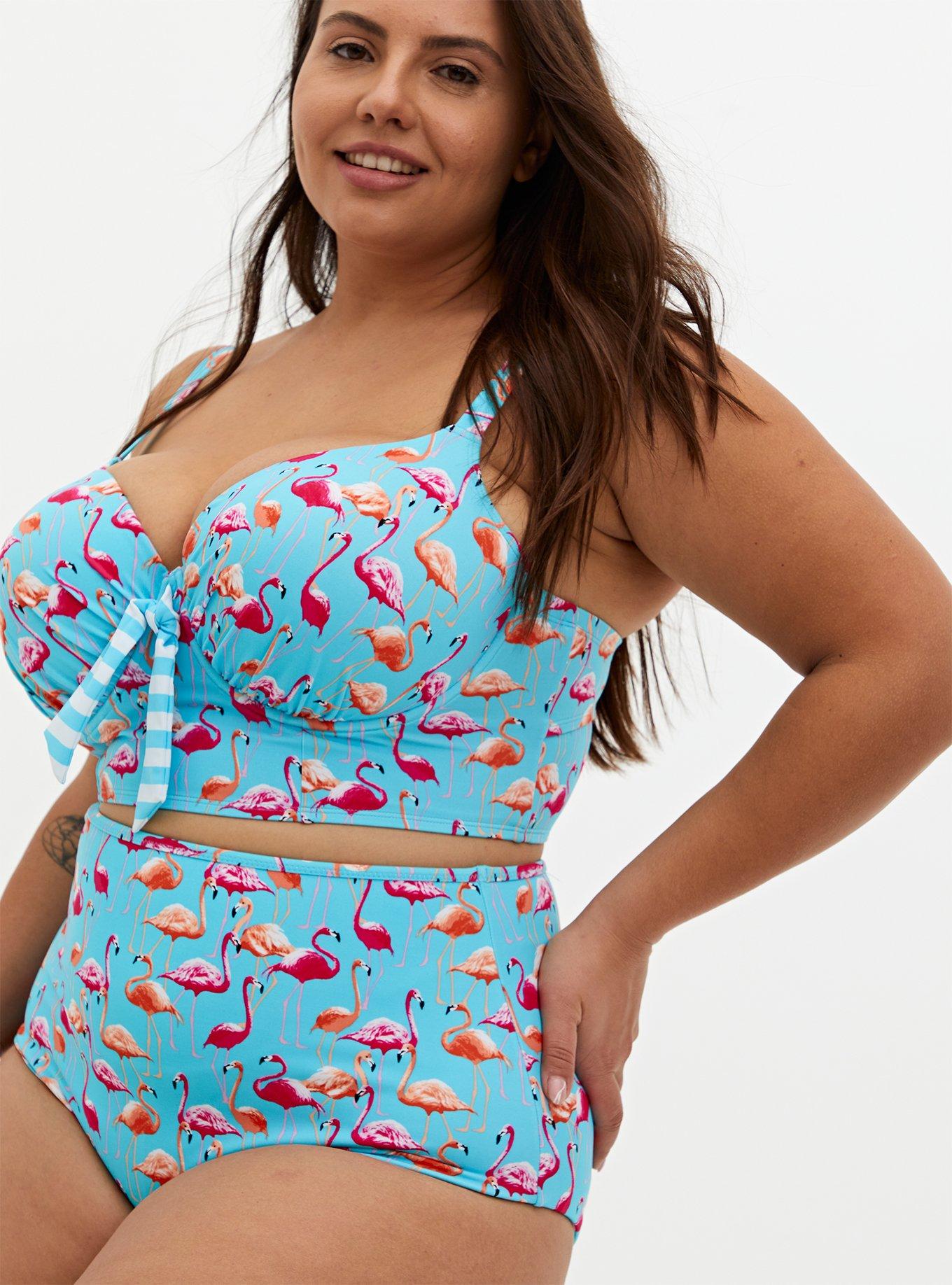 Plus Size Underwire Push Up Tie Front Bikini Top Torrid