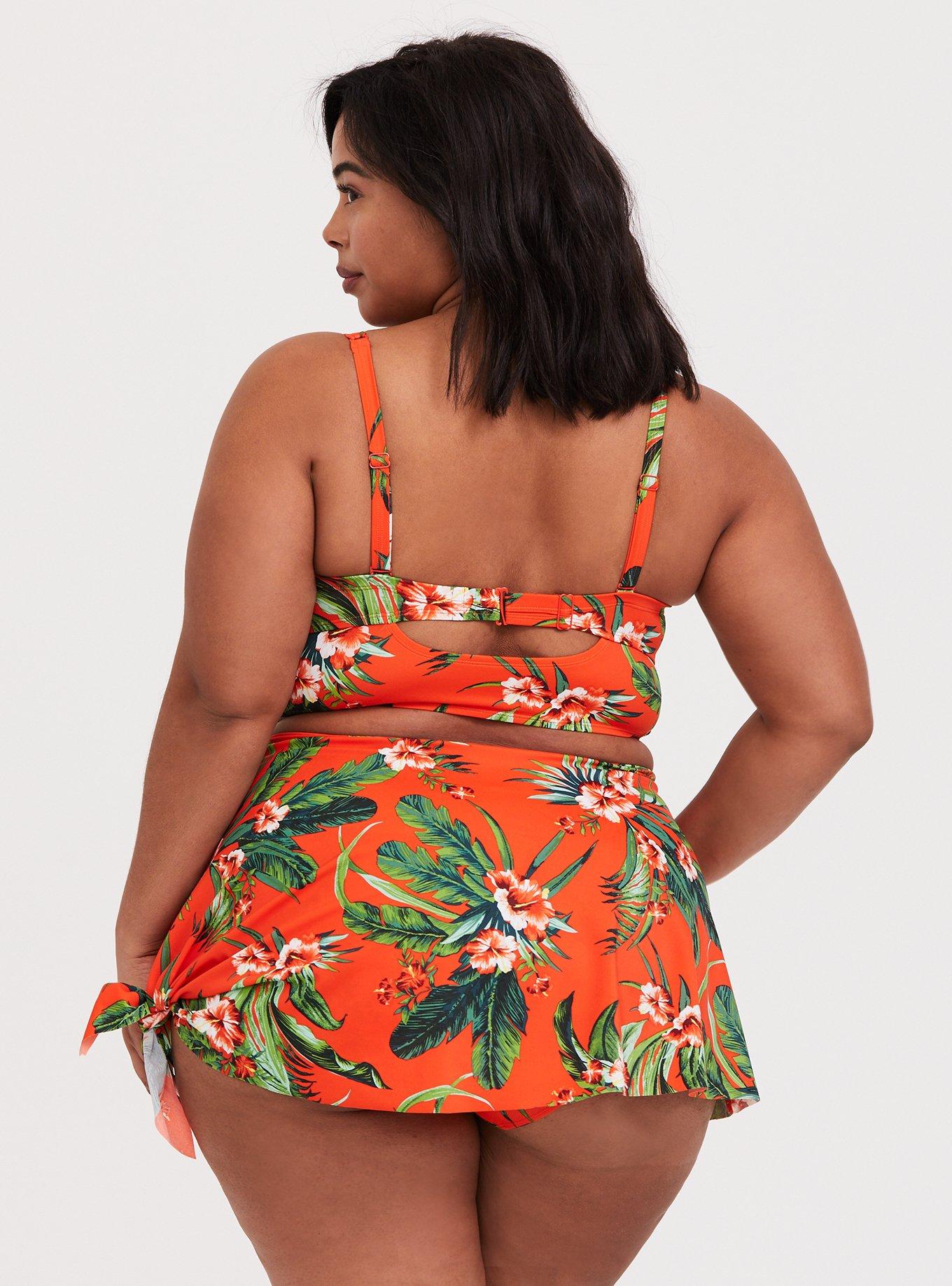 Plus Size Underwire Push Up Tie Front Bikini Top Torrid