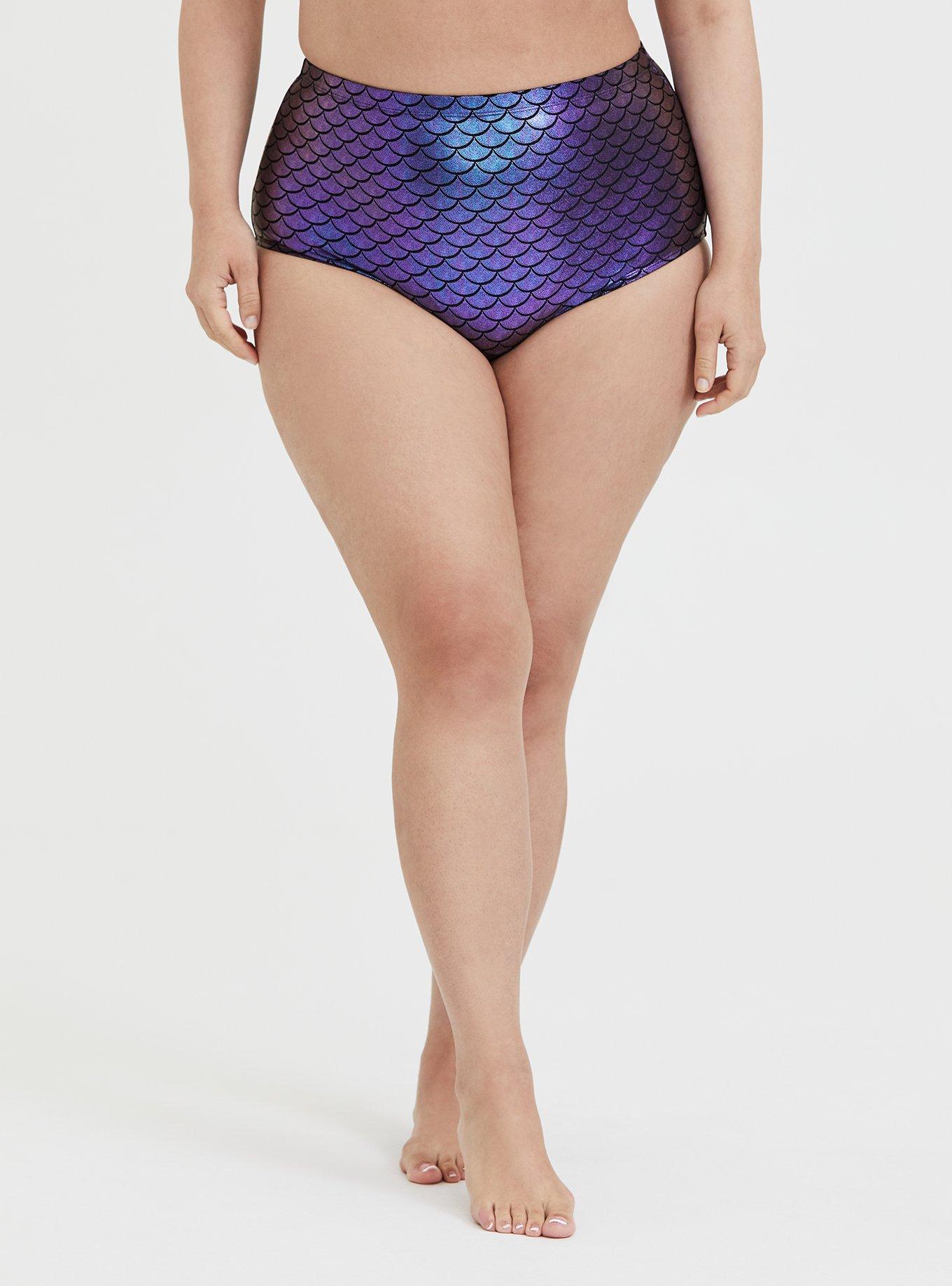 Plus Size Purple Iridescent Mermaid High Waist Swim Bottom Torrid