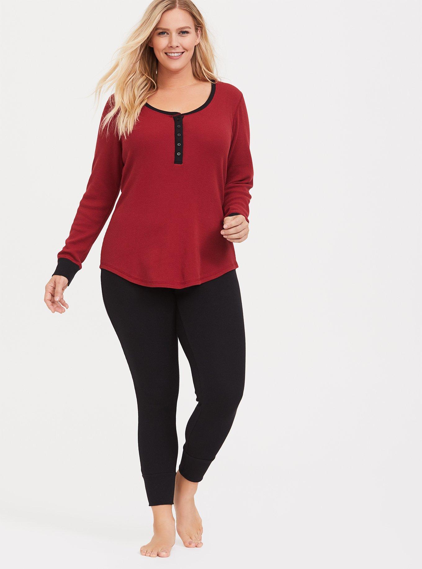 Waffle Crop Sleep Legging, DEEP BLACK, hi-res