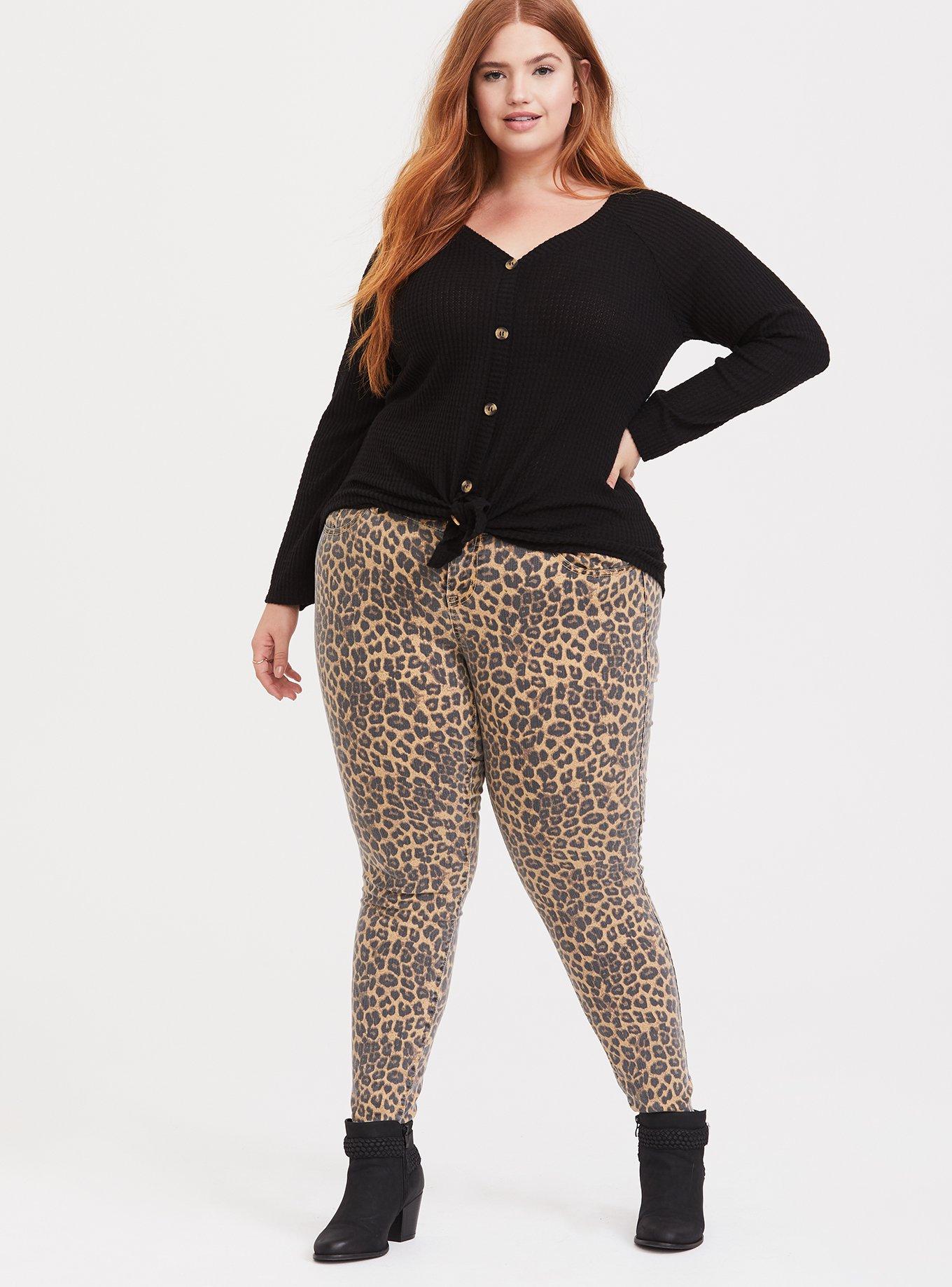 Waffle V-Neck Button-Front Long Sleeve Top, DEEP BLACK, alternate