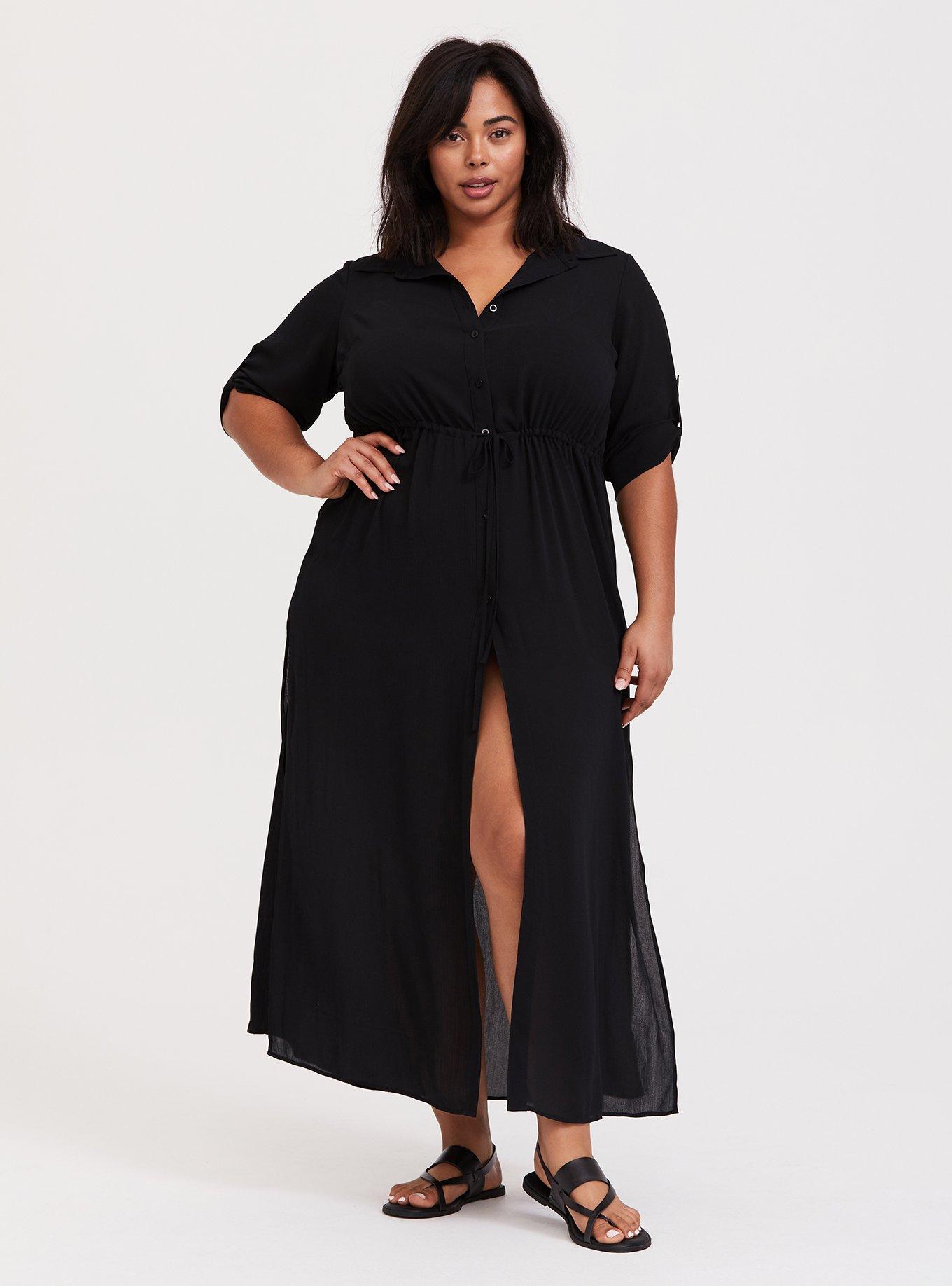 Plus Size - Crinkle Shine Wrap Midi Dress - Purple - Torrid