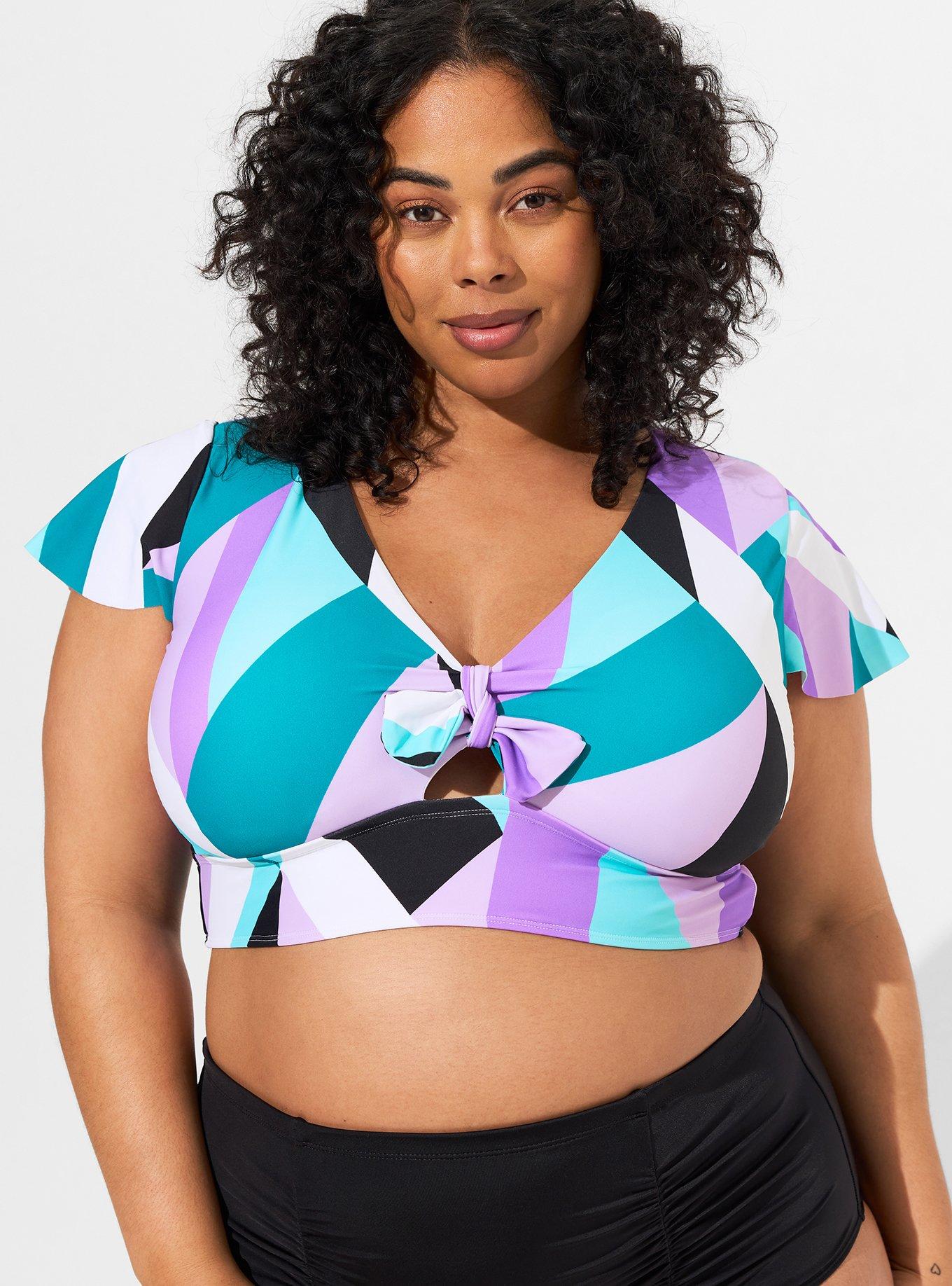 Plus Size - Retro Wireless Flutter Sleeve Bikini Top - Torrid