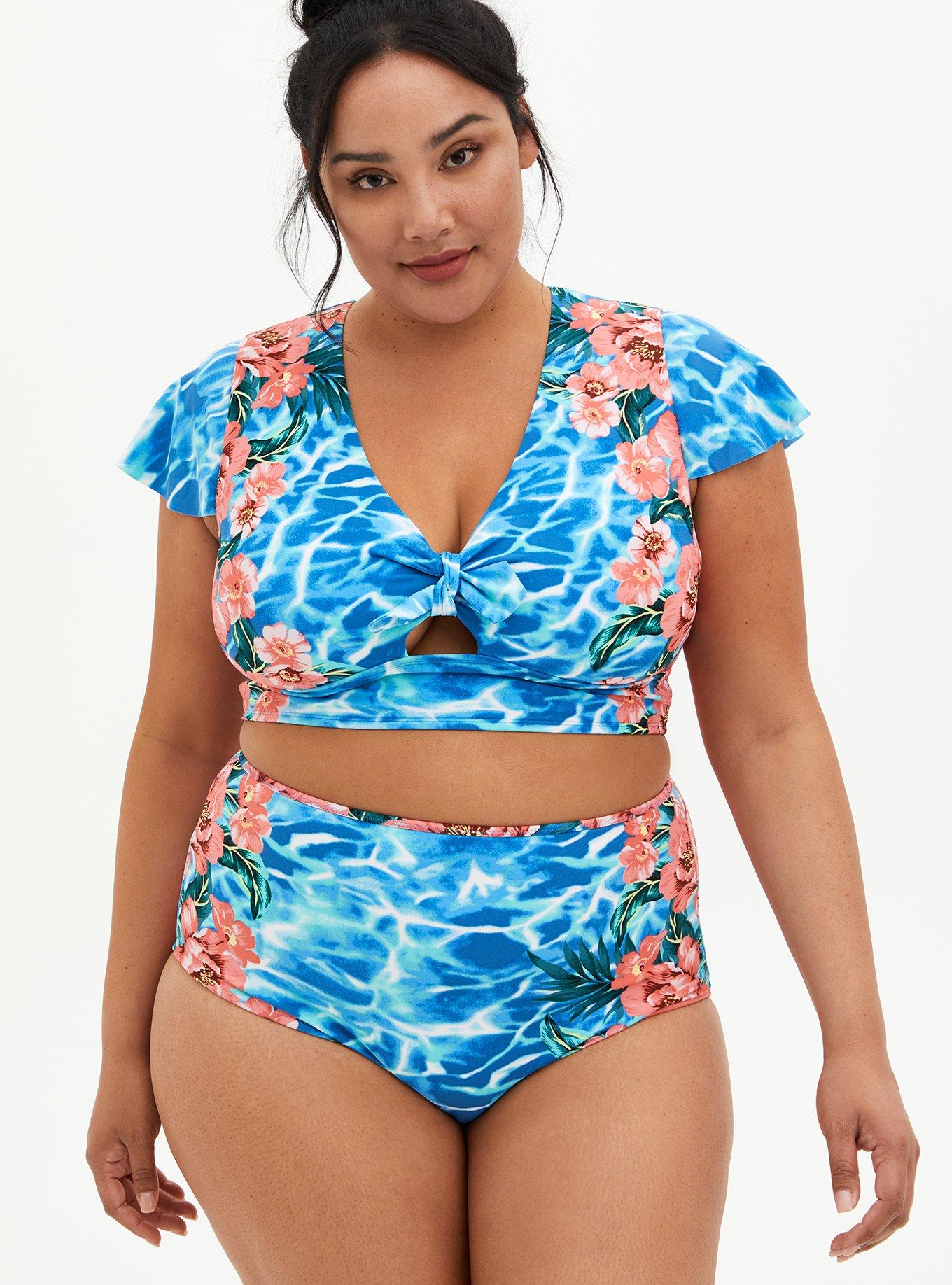 Plus Size - Retro Wireless Flutter Sleeve Bikini Top - Torrid