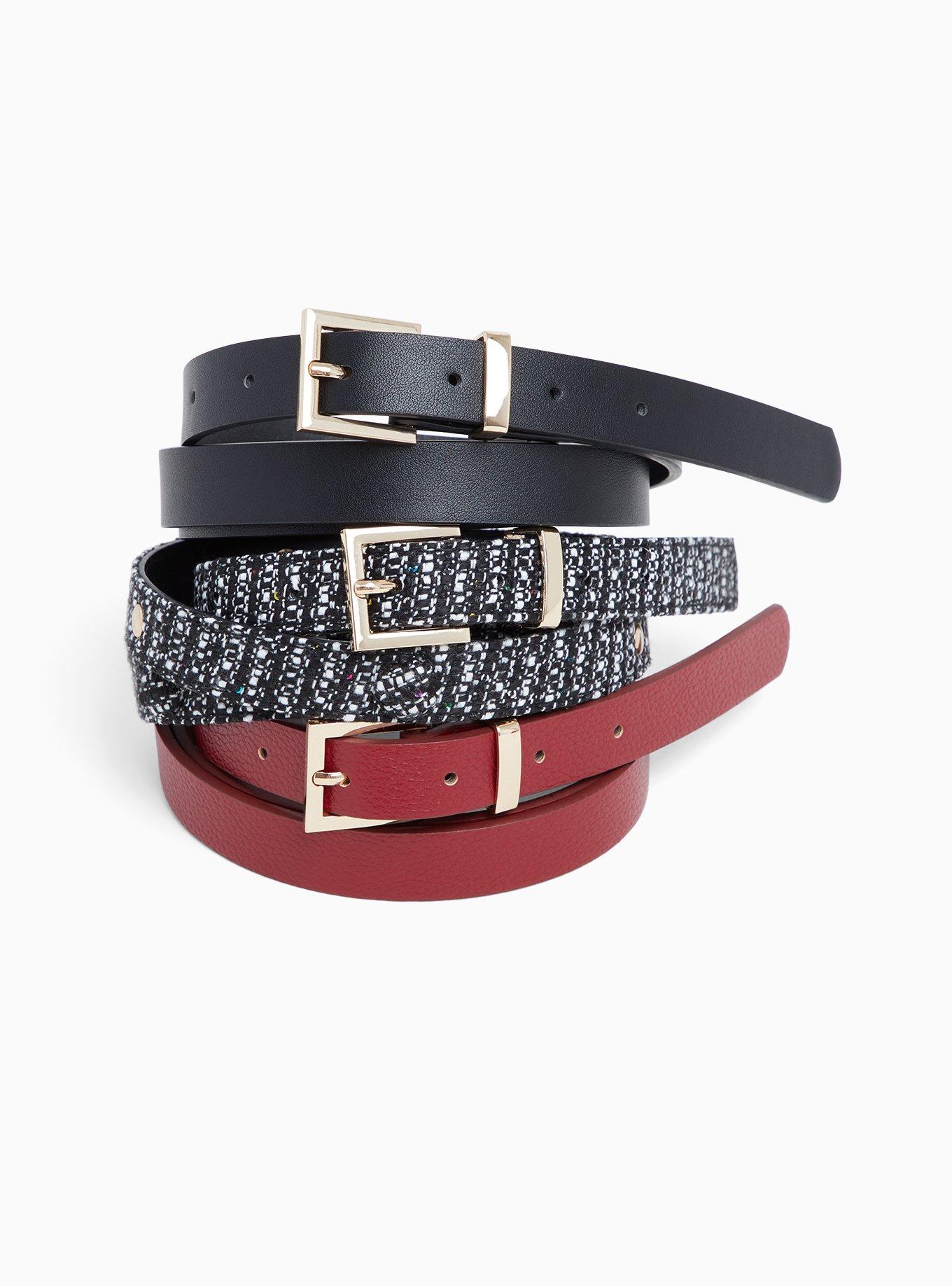 Plus Size Black Marled Textured Belt Pack Pack of 3 Torrid