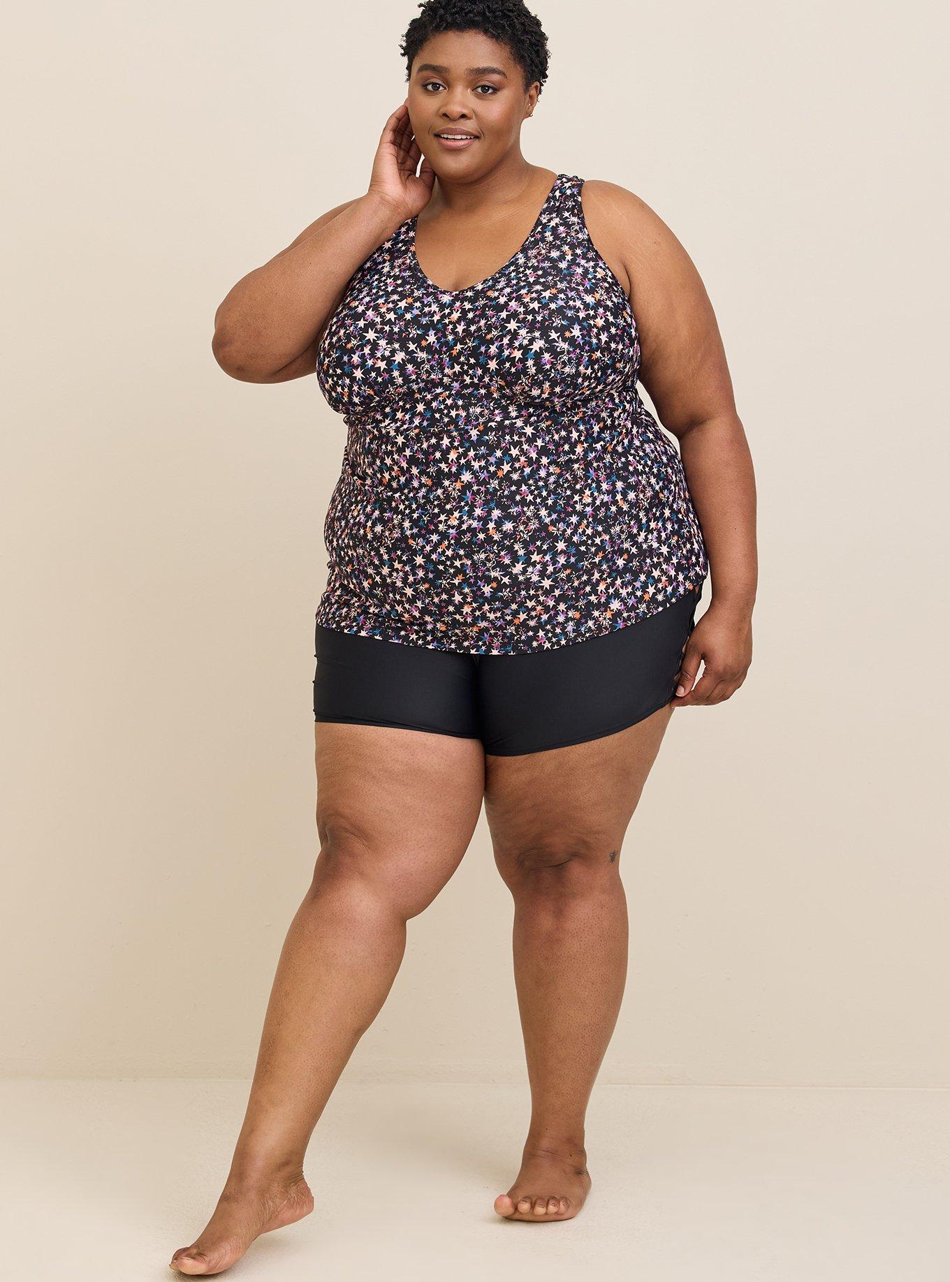 Wireless Racerback Tankini, SCATTERED STARLIGHT BLACK, alternate