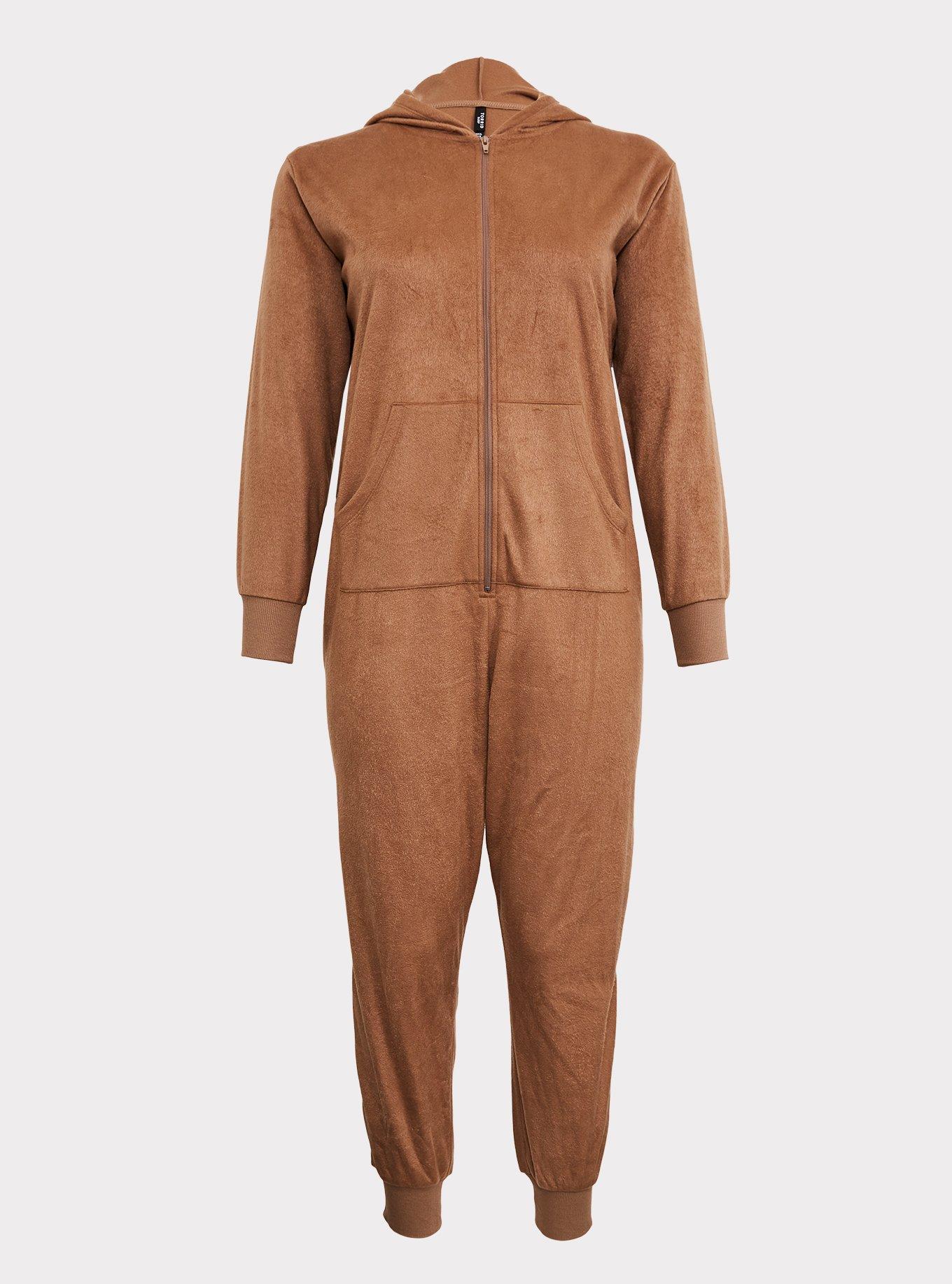 Plus Size Tan Fleece Sloth Sleep Onesie Torrid