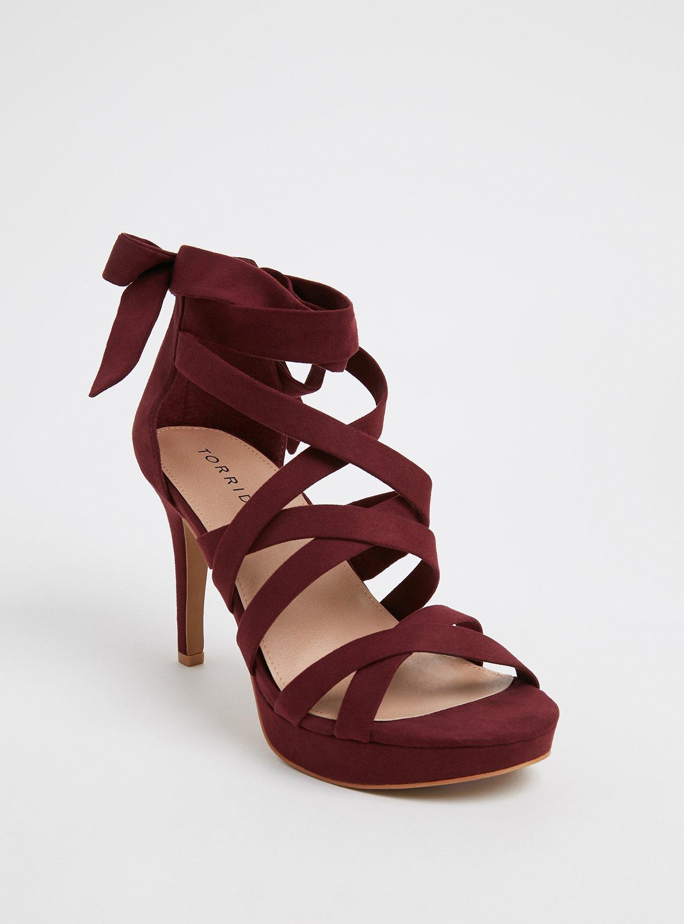 Maroon strap heels hotsell