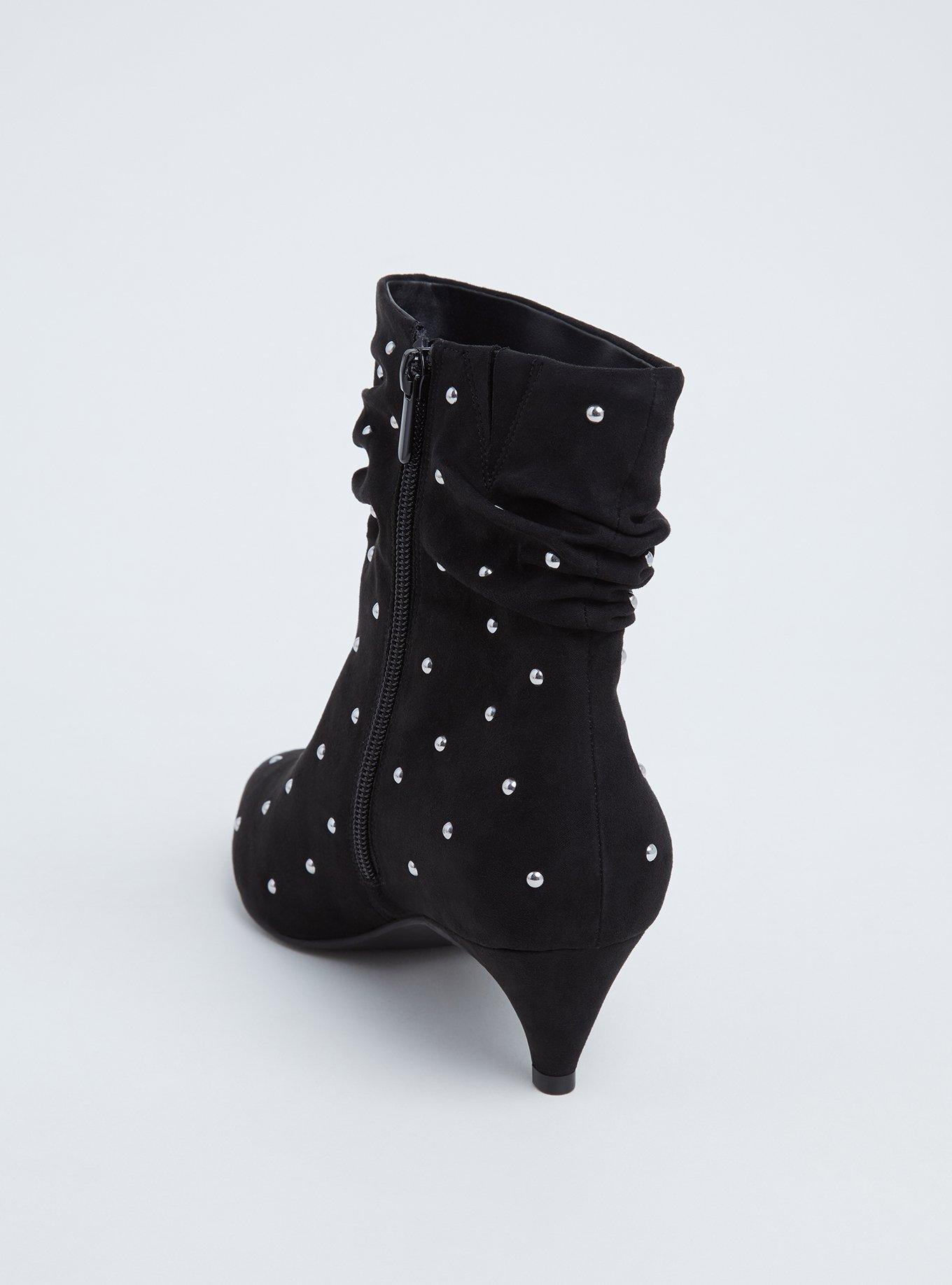 Black suede kitten heel booties hotsell