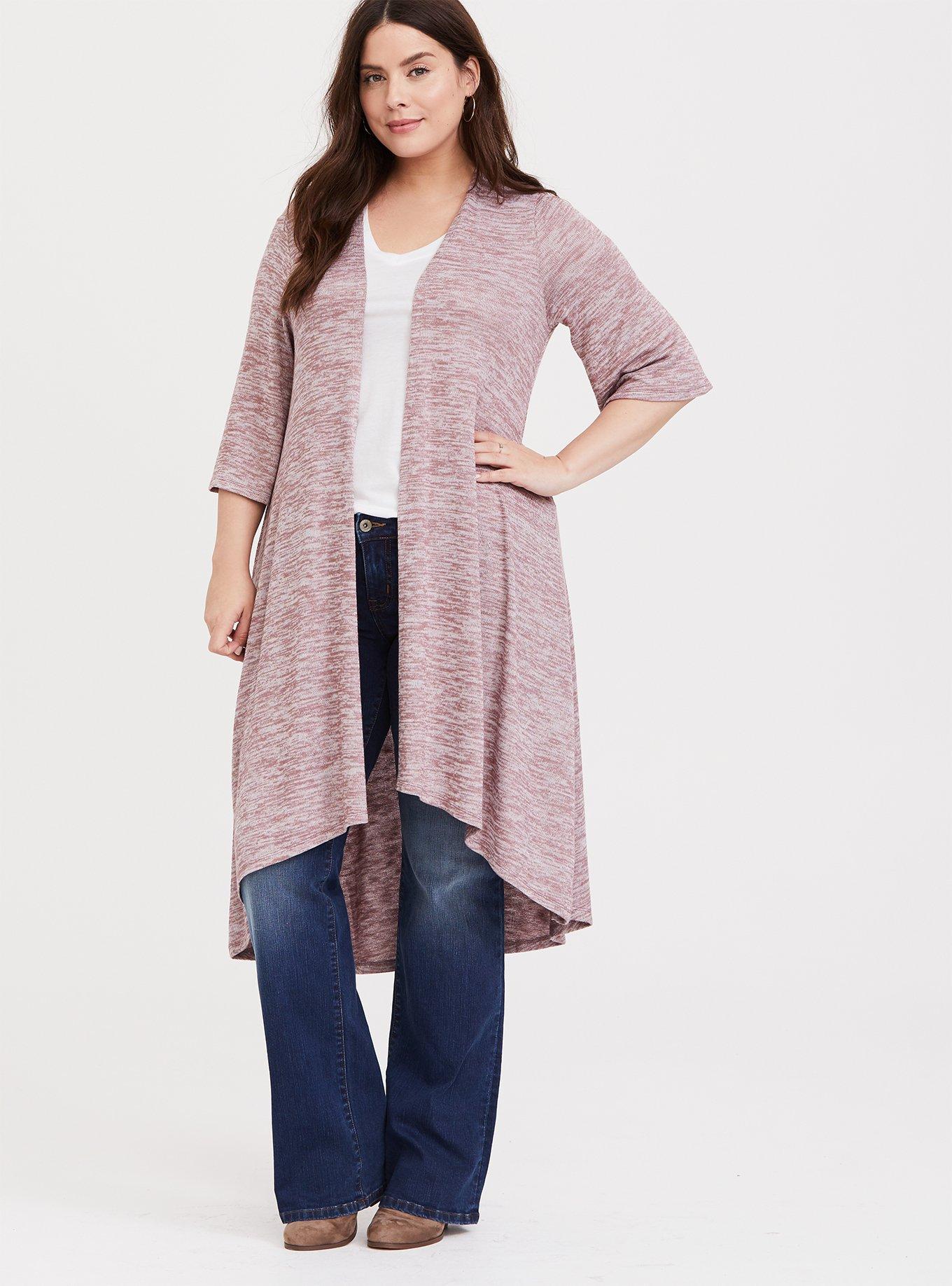 Plus Size - Walnut Slub Hi-Lo Cardigan - Torrid