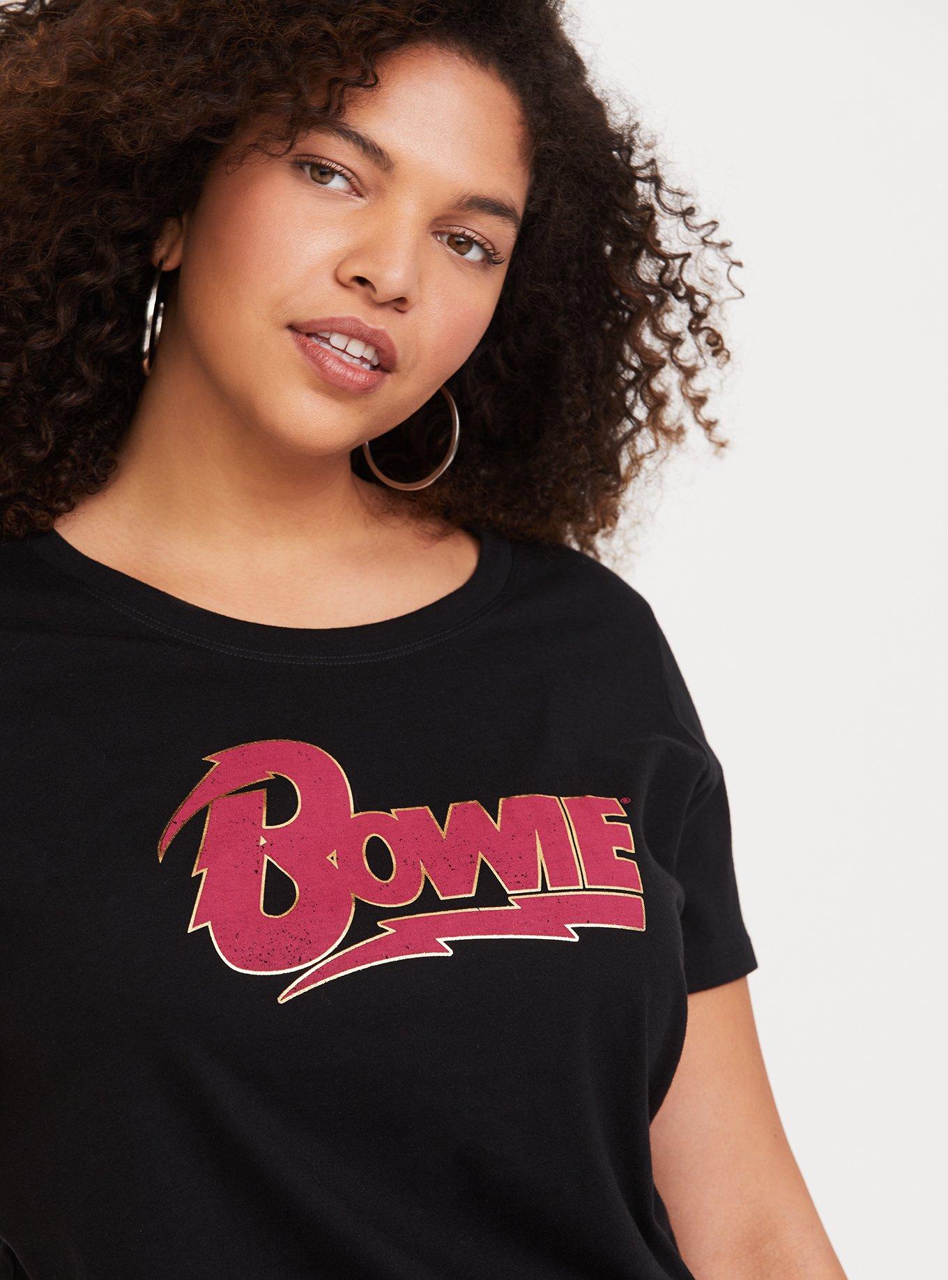 Bowie Crystal Boyfriend Tee - Black