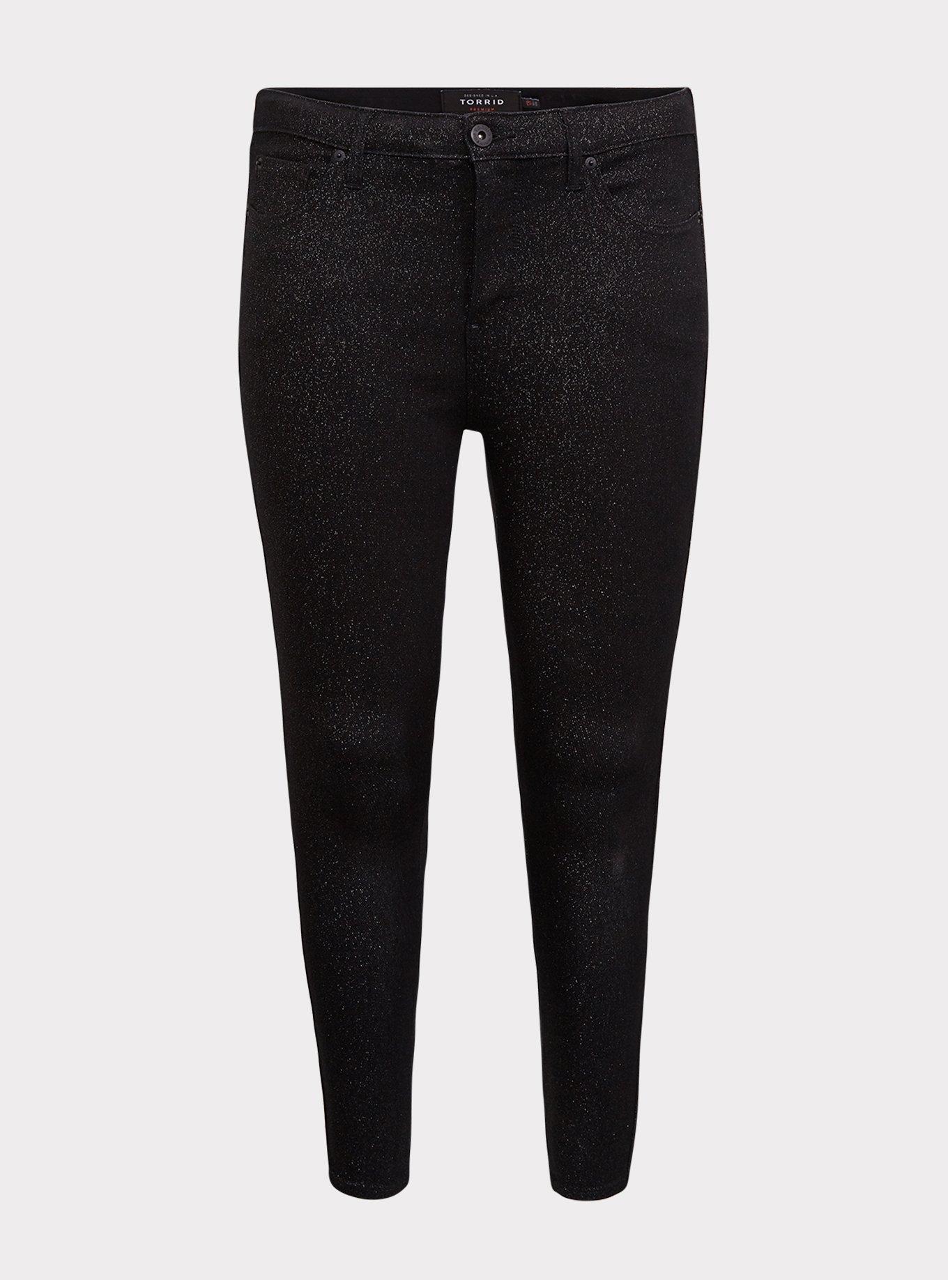 Plus Size - Sky High Skinny Jean - Premium Stretch Black Sparkle - Torrid