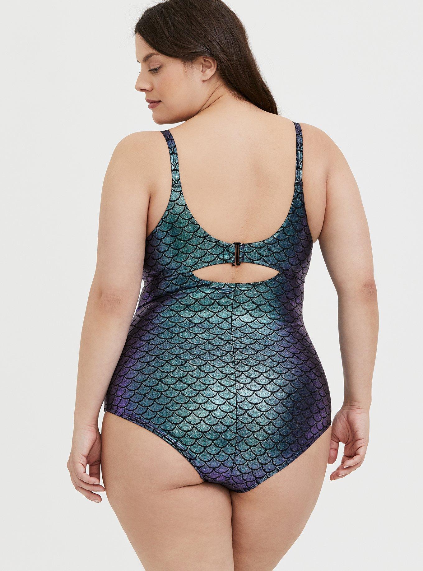 Women's plus sale size mermaid swimsuit