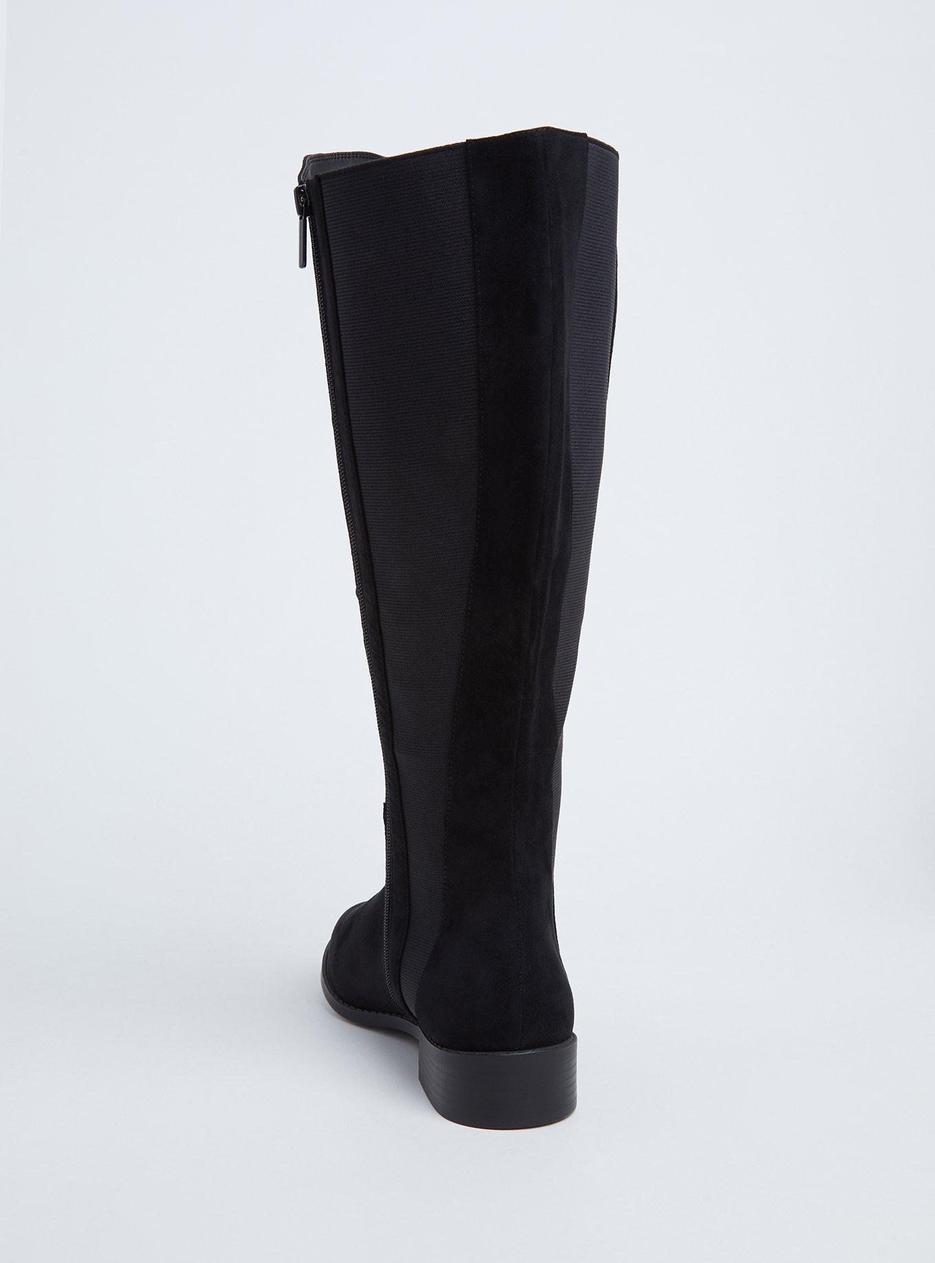 Faux Suede Knee-High Boot (WW), BLACK, alternate