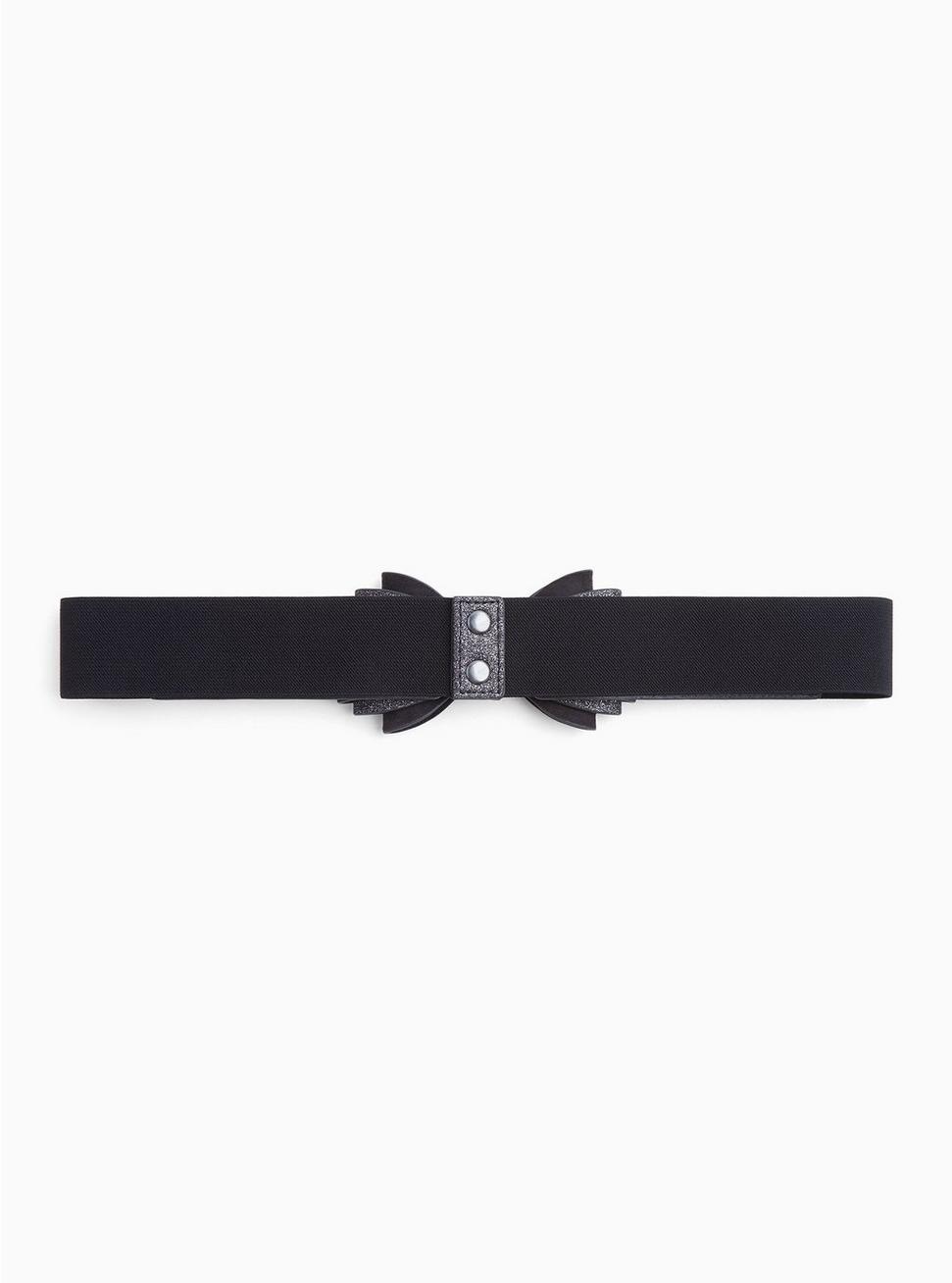 Plus Size - Black Shimmer & Faux Suede Bow Belt - Torrid