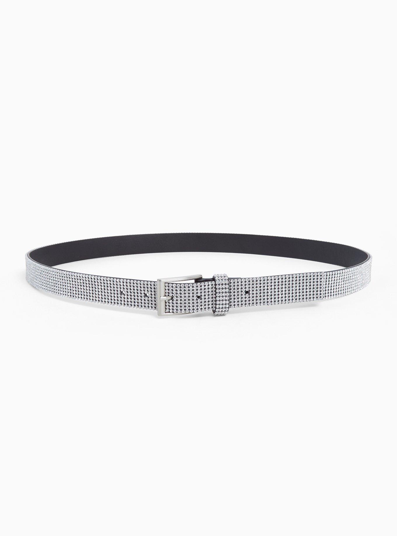 Black Glitter Rhinestone Belt, , alternate