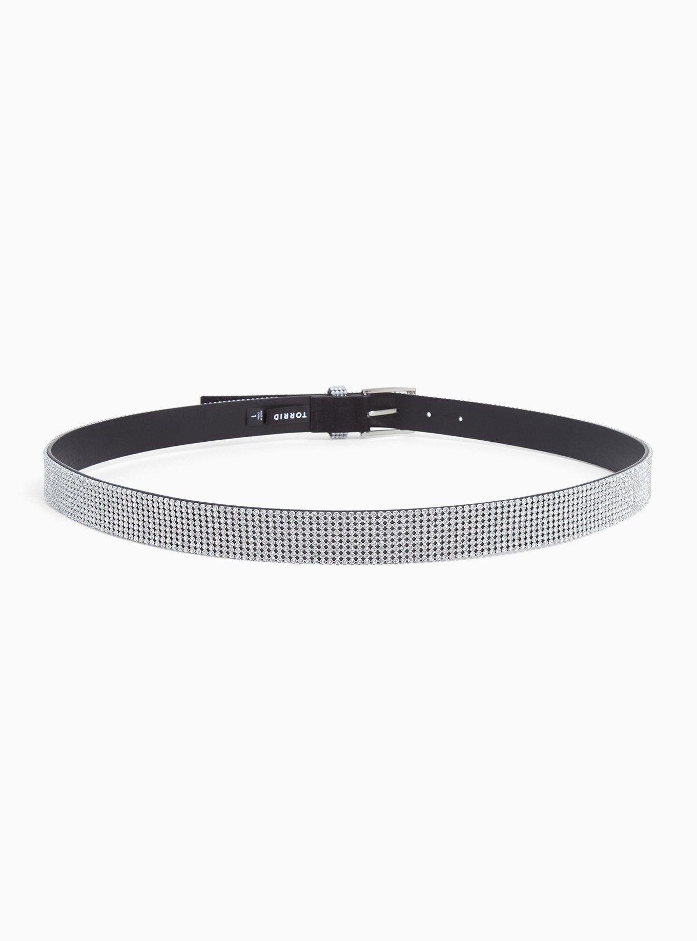 Black Glitter Rhinestone Belt, , alternate