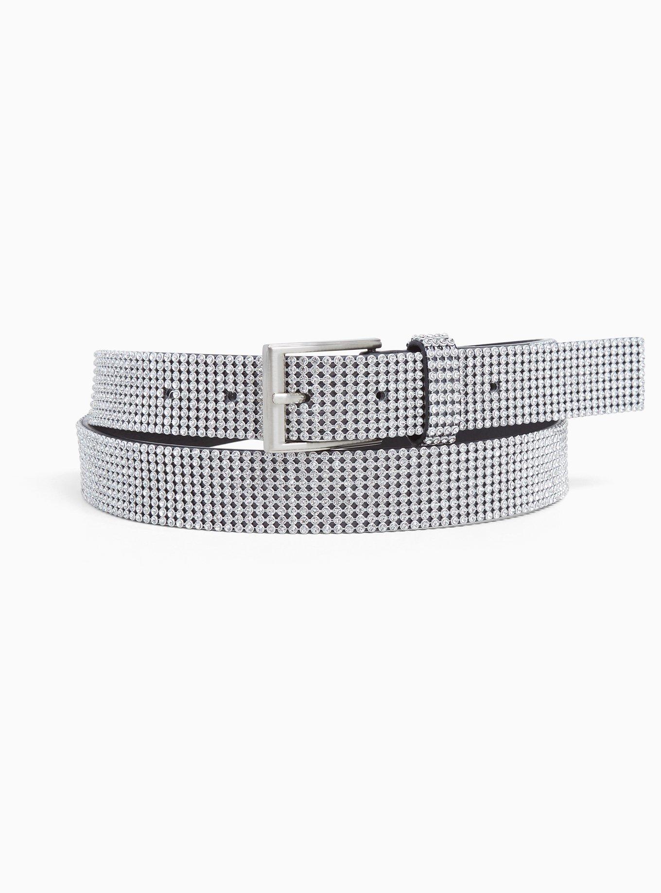 Black Glitter Rhinestone Belt, , hi-res
