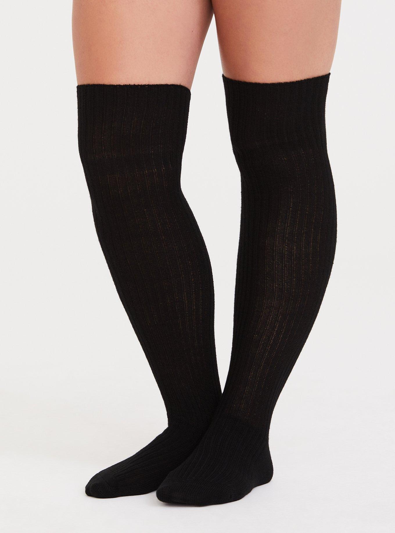 2 Pack Cable Knit Knee-High Sock, BLACK IVORY, hi-res