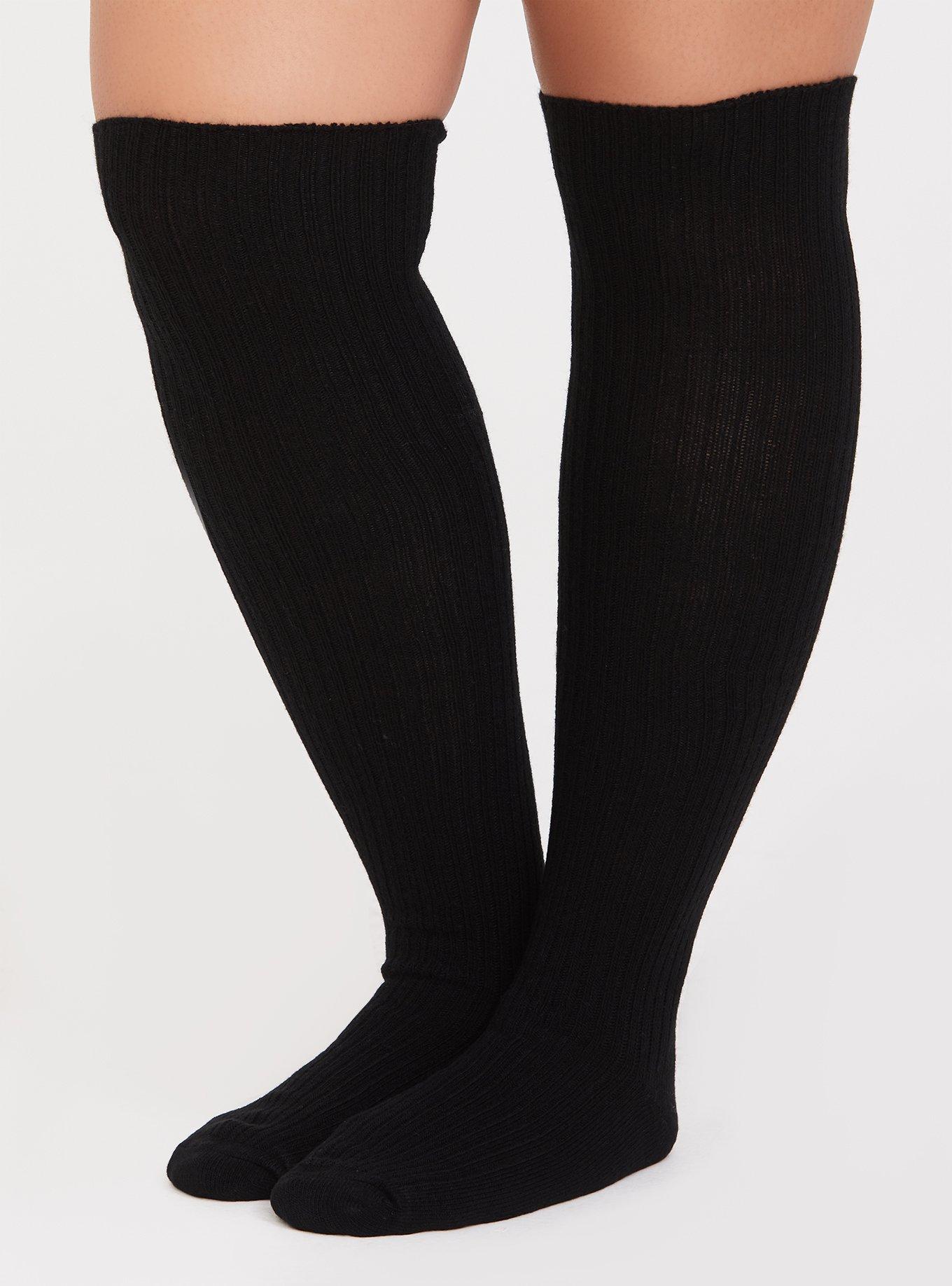 Black Tall Thigh High Socks Extra Long Christmas Socks for Women Gifts for  Her 