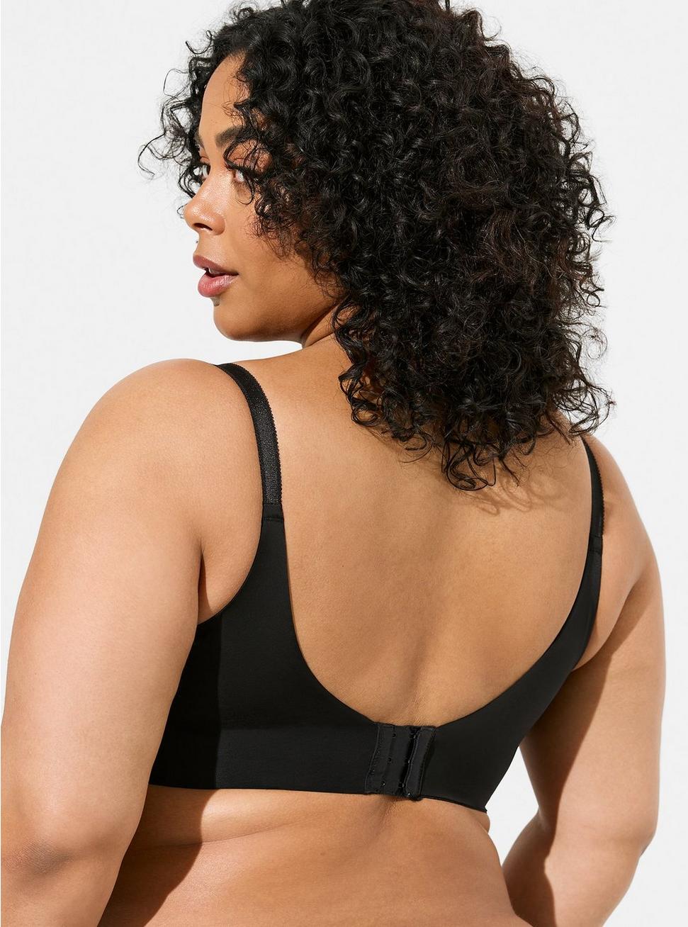 Backless Bra,Ightly Latex Lined Cup Wirefree Unpadded Full Coverage Plus  Size Minimizer Bra(46.00,Black)