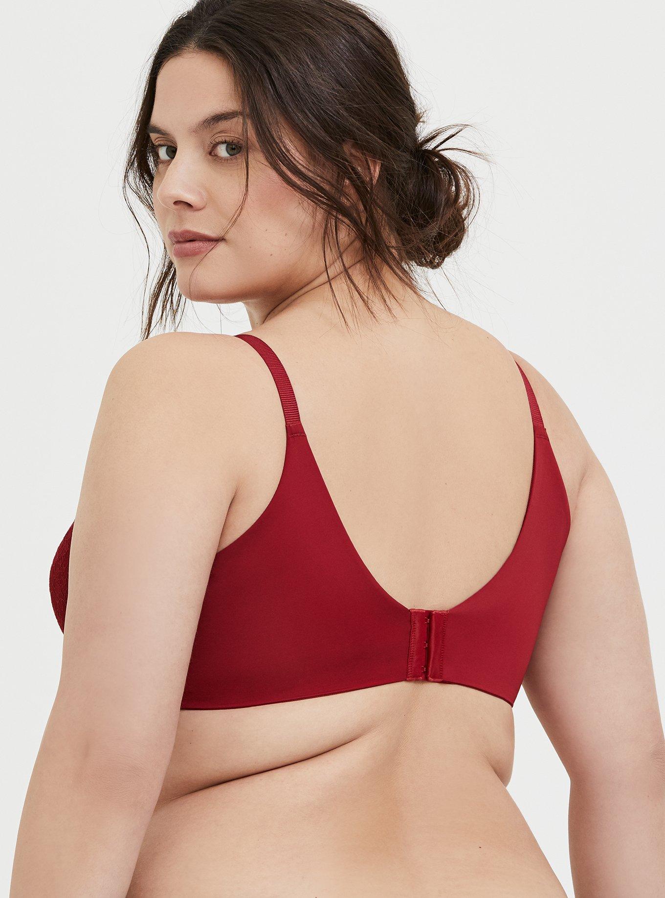 Torrid 48D Lace Red Lightly Lined Everyday Wire-Free Bra 360° Back  Smoothing™