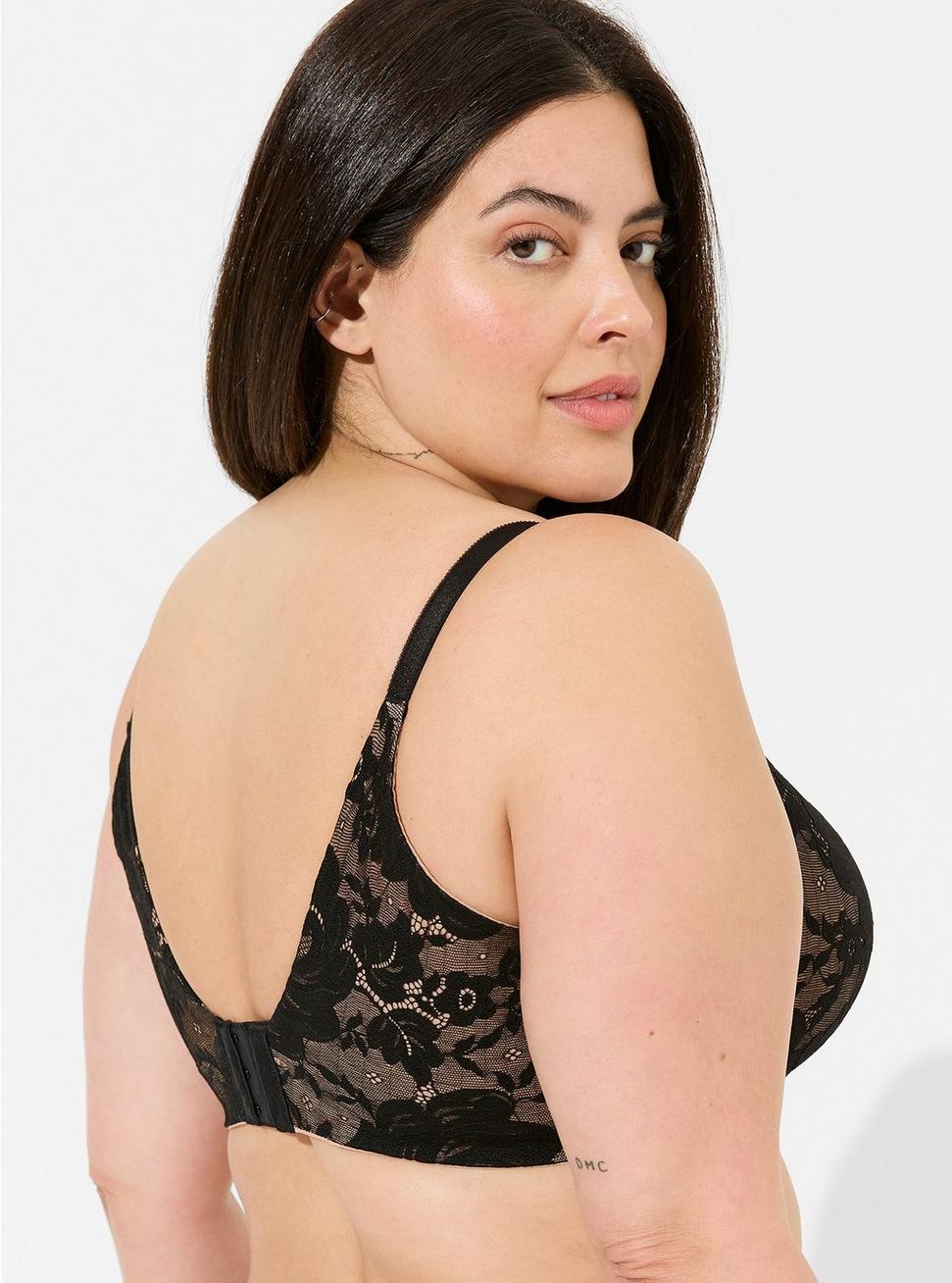 Invisible Lace Backsmoother Lightly Lined Balconette Bra Size 44F