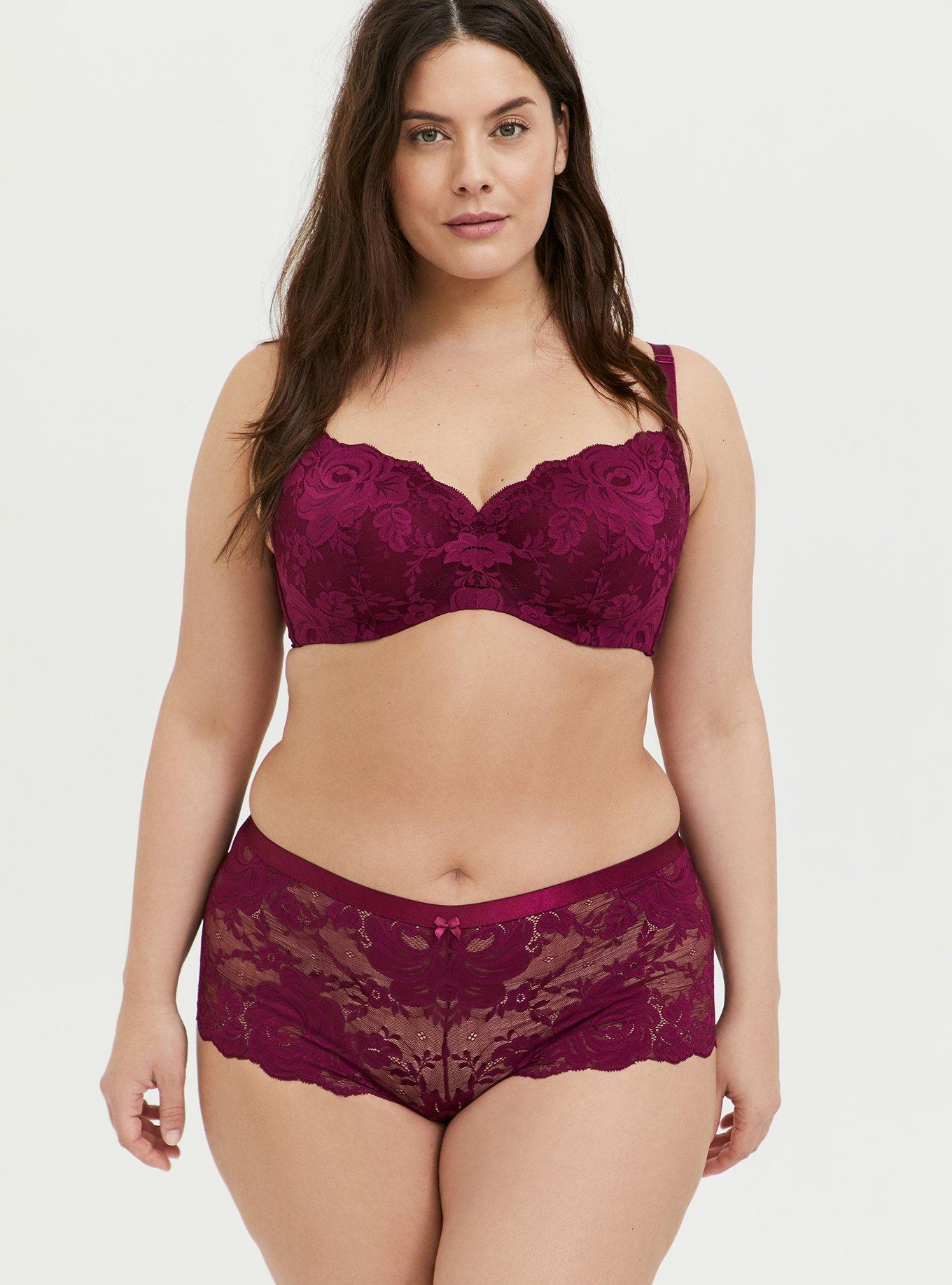 Torrid - Full Coverage Balconette Bra - Lace Hot Pink with 360° Back  Smoothing™