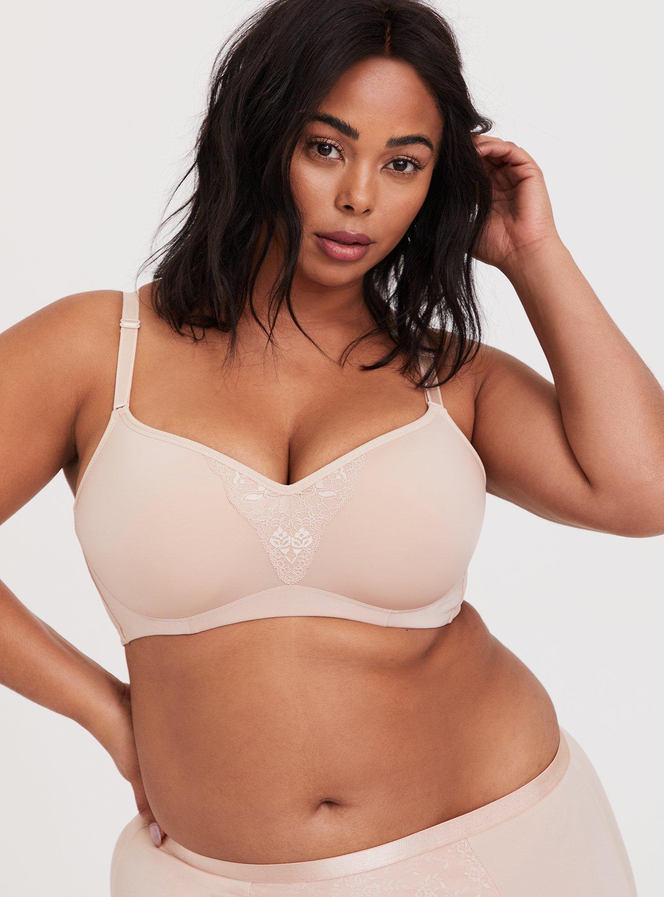 Plus Size - Mid Impact Underwire Lace Inset Sports Bra - Torrid