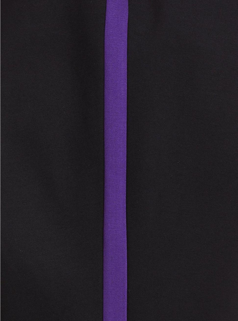 Premium Ponte Pull-On Sky High Trouser - Black with Purple Stripe, DEEP BLACK, alternate