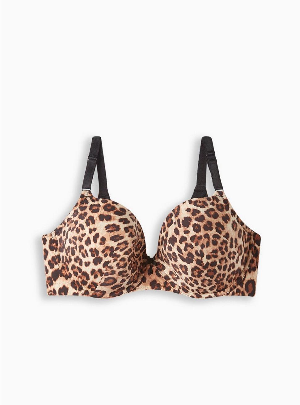 Plus Size T-Shirt Lightly Lined Print 360° Back Smoothing® Bra, FIFTIES LEOPARD BEIGE, hi-res