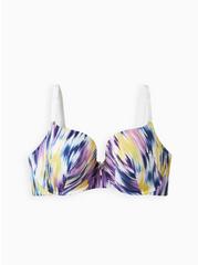 T-Shirt Lightly Lined Print 360° Back Smoothing® Bra, WATERFALL IKAT WHITE, hi-res