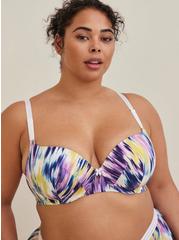 T-Shirt Lightly Lined Print 360° Back Smoothing® Bra, WATERFALL IKAT WHITE, hi-res
