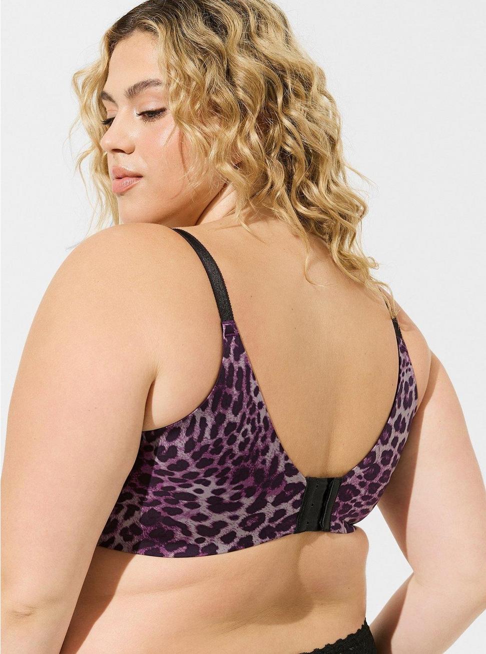 T-Shirt Lightly Lined Print 360° Back Smoothing® Bra, CLASSIC LEOPARD GRAPE ROYALE, alternate