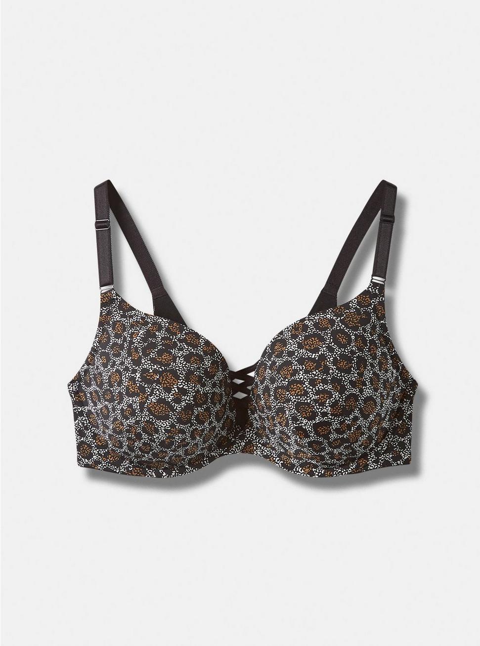 XO Plunge Smooth 360° Back Smoothing® Bra, DOUBLE LEOPARD BLACK, hi-res
