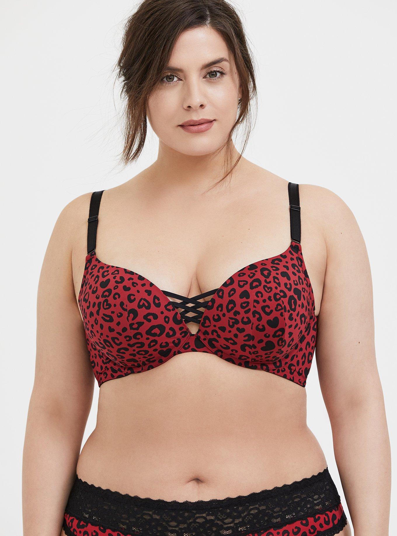 Intimates & Sleepwear, Black And Red Lace Bra Adjustable Red Strsps Size 36c  Push Up Padded