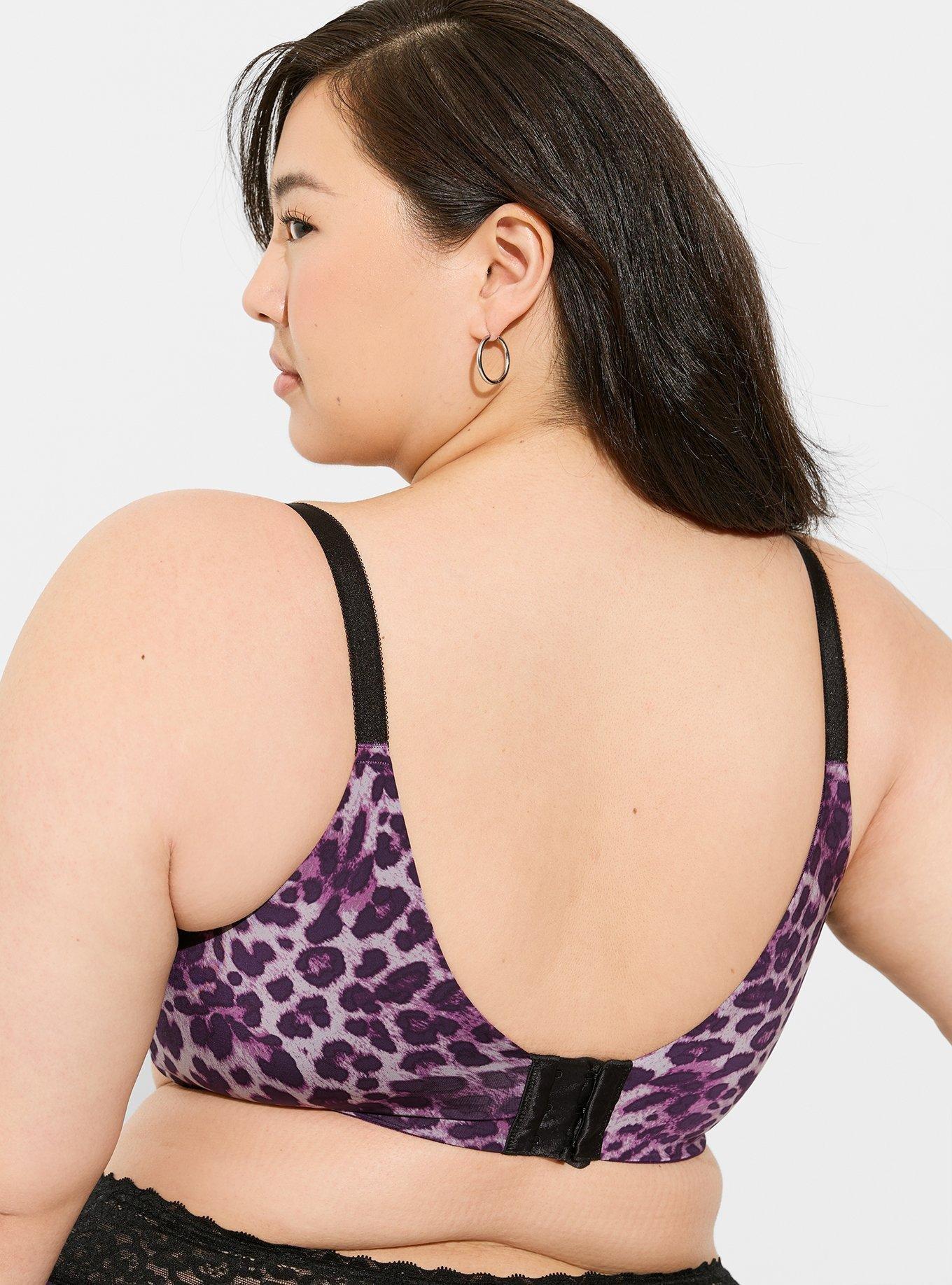 Womens Purple Leopard Print Push Up Bra