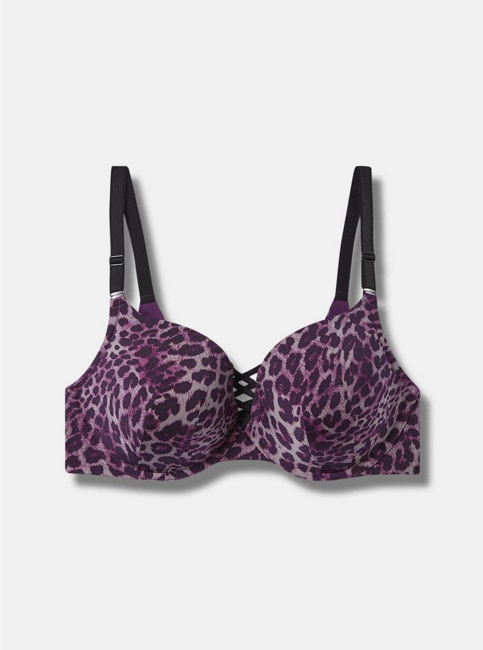XO Plunge Smooth 360° Back Smoothing® Bra, CLASSIC LEOPARD GRAPE ROYALE, hi-res