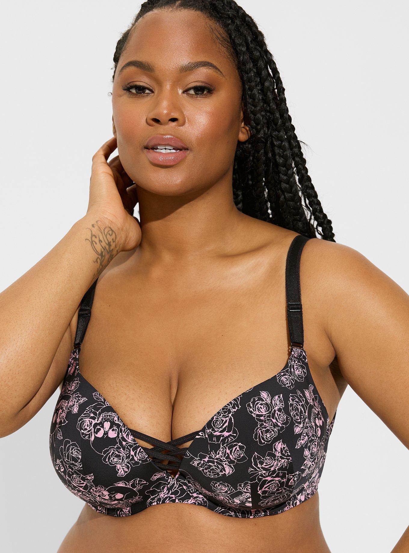 Torrid Hot Pink Lace Plunge Push Up Bra in 2023