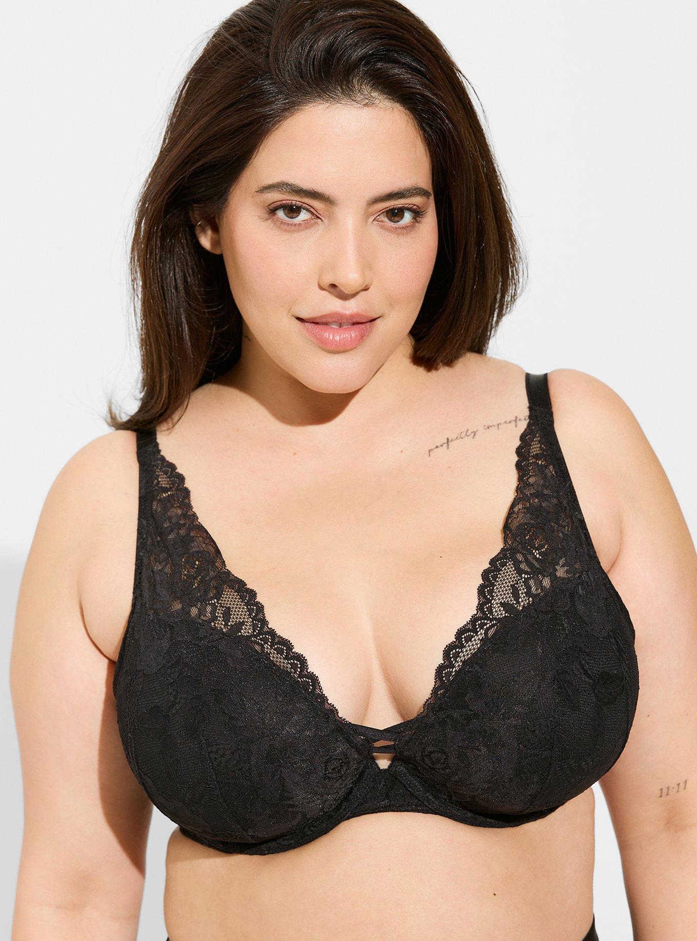 Torrid Push-Up Plunge Bra Floral Lace Pink Underwire Convertible 44D Size  44 D - $26 (35% Off Retail) - From Dana