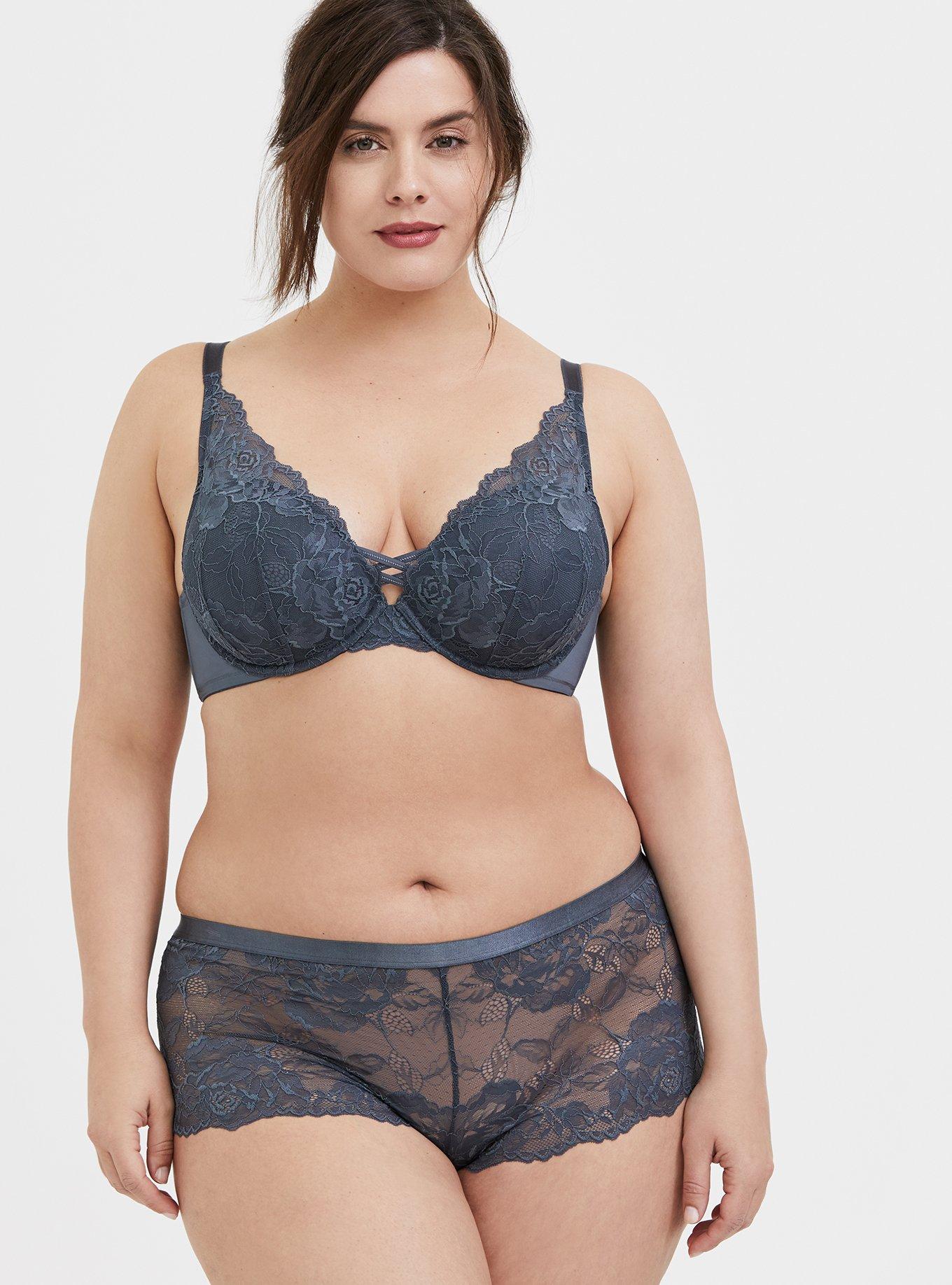 XO Plunge Push-Up Bra, TURBULENCE GREY, alternate