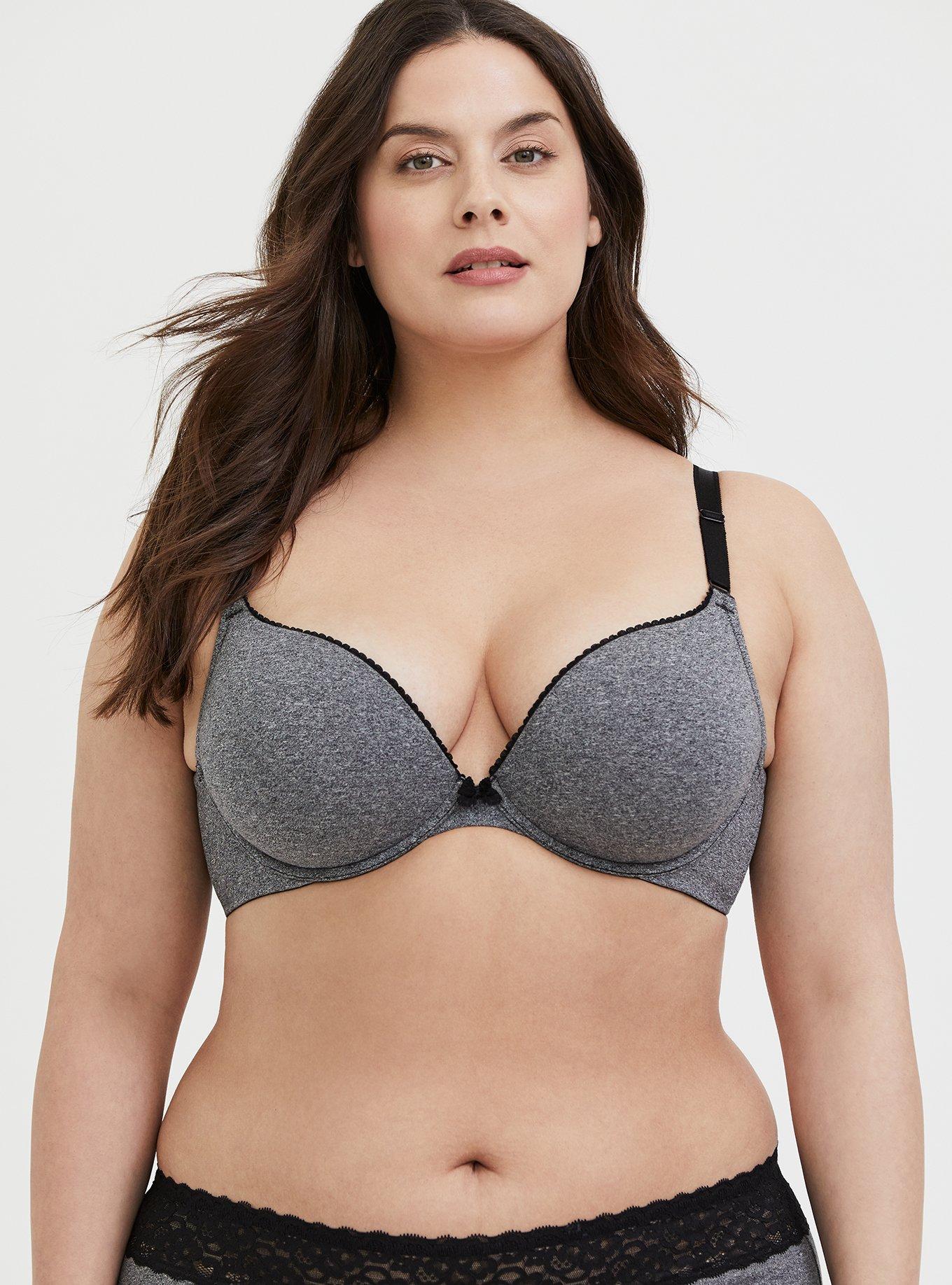 TORRID PUSH-UP WIRE-FREE BRA - GREY WITH 360° BACK SMOOTHING size