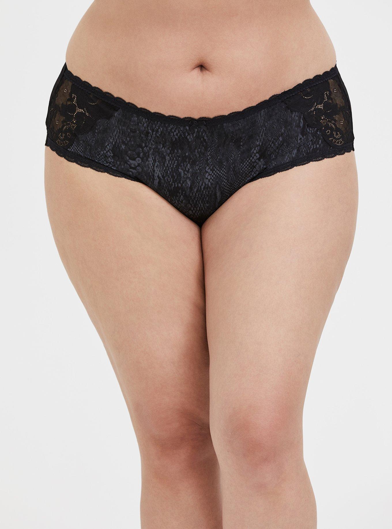 Plus Size - Microfiber And Lace Mid-Rise Hipster Panty - Torrid
