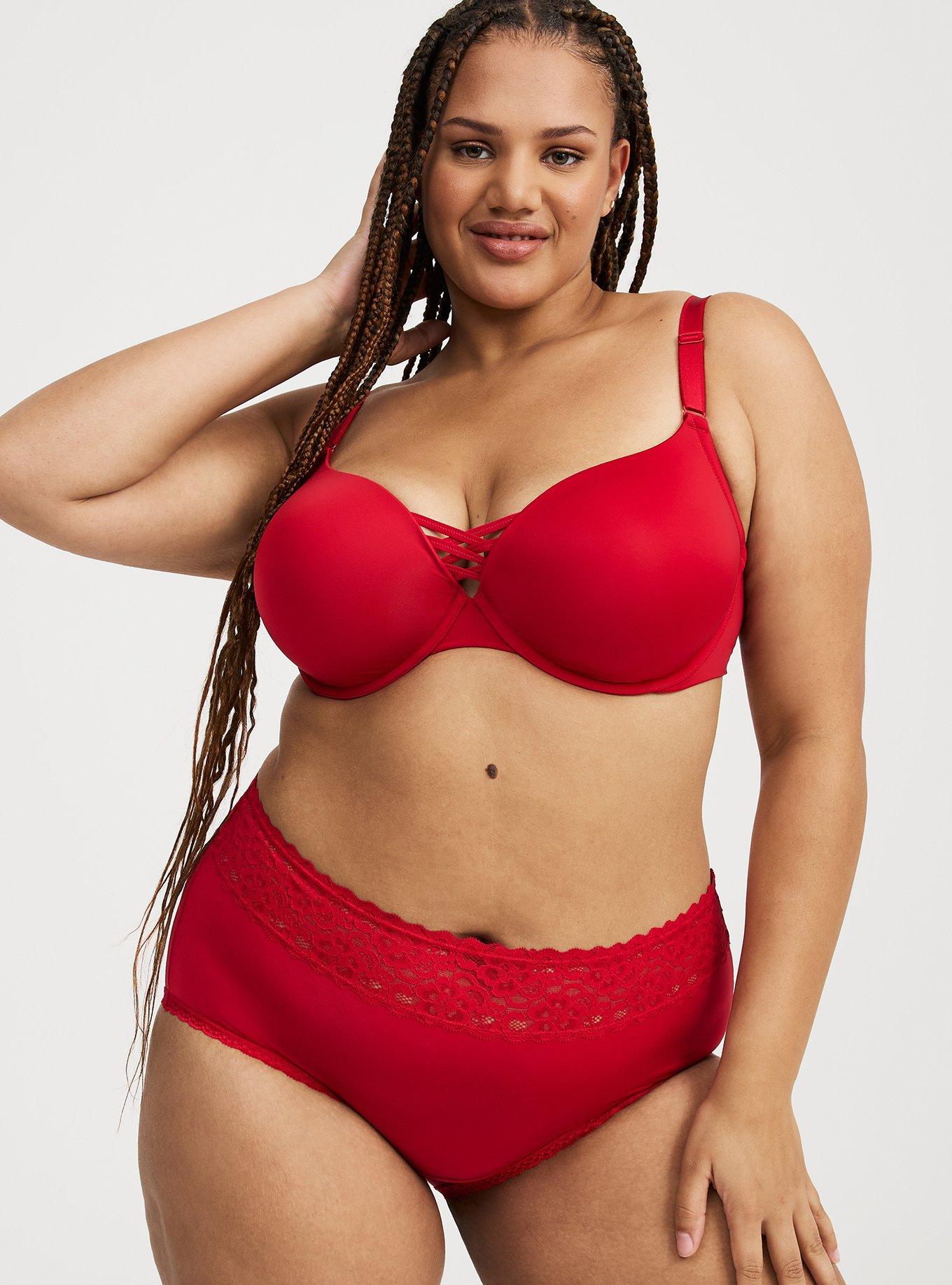 Shine Microfiber Wide Lace Brief Panty