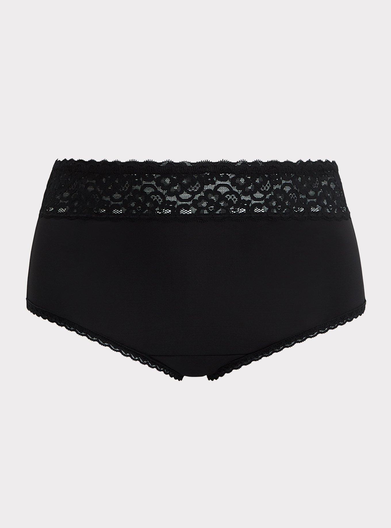 Shine Microfiber Wide Lace Brief Panty