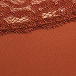 Shine Microfiber Wide Lace Brief Panty, TOFFEE, swatch