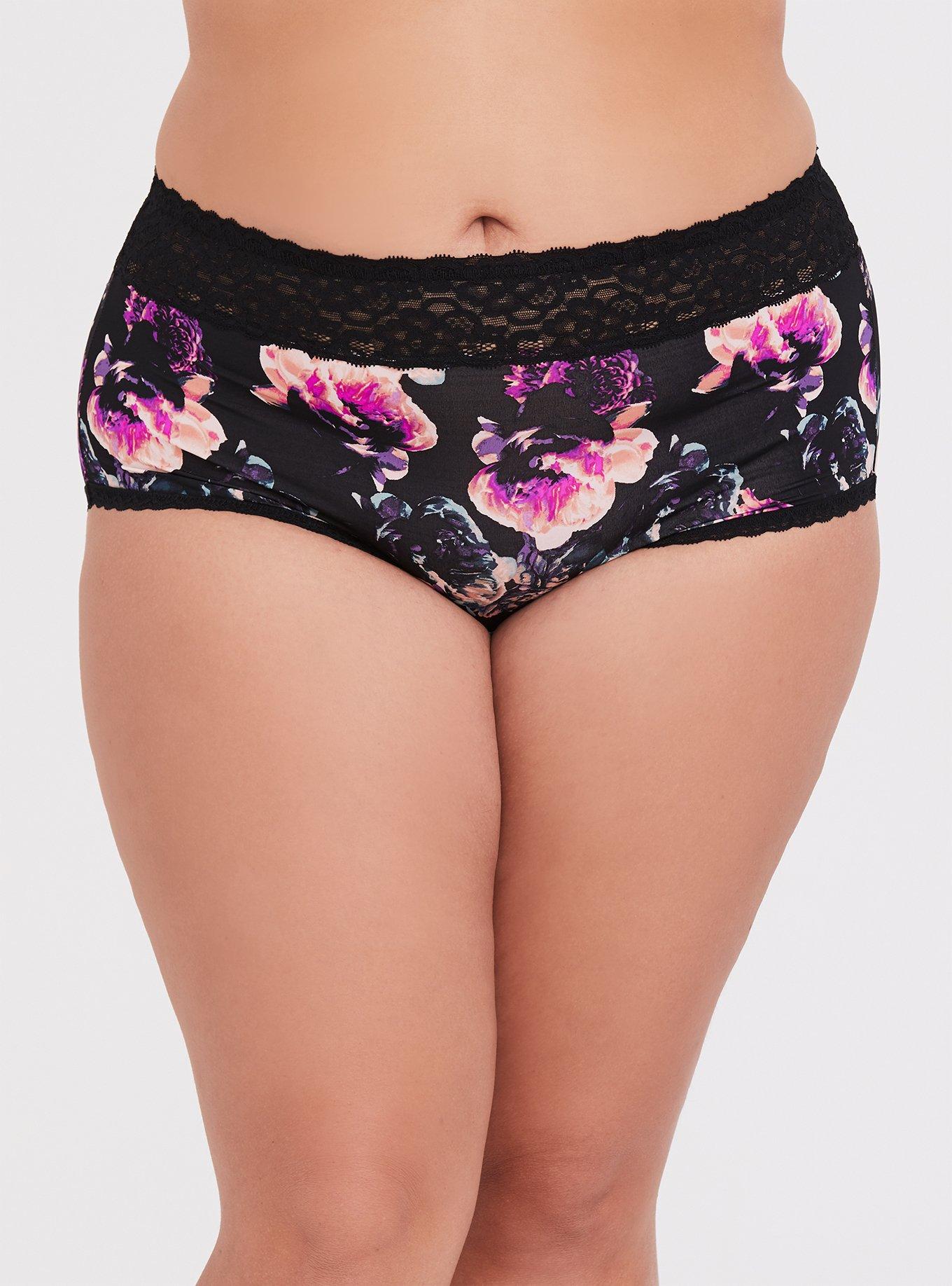 Buy N-Gal Women's Floral Lace Edge Mid Waist Underwear Lingerie