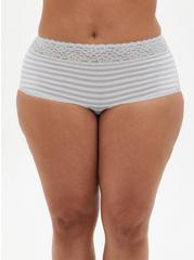 Second Skin Mid-Rise Brief Lace Trim Panty, PERFECT STRIPE, hi-res