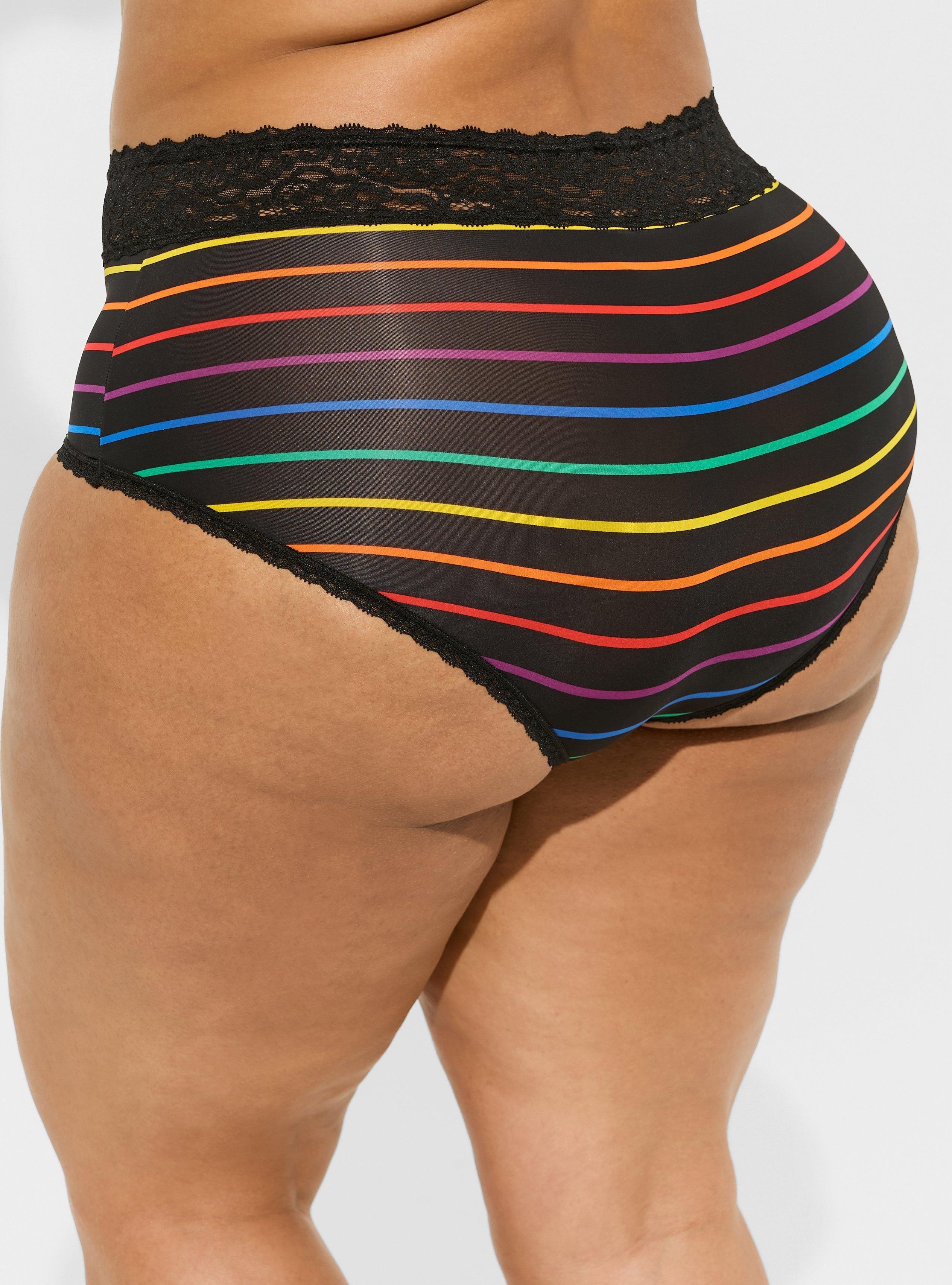 Shine Microfiber Wide Lace Brief Panty